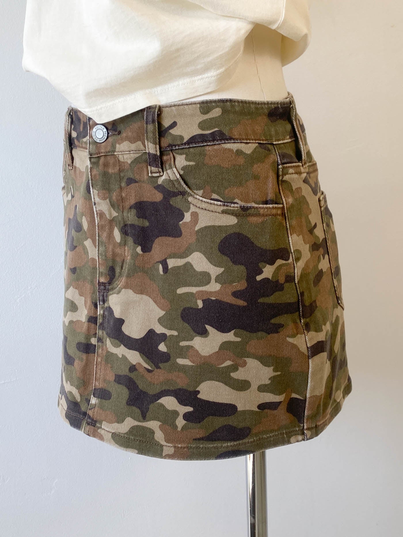 Denim Camo Mini Skirt