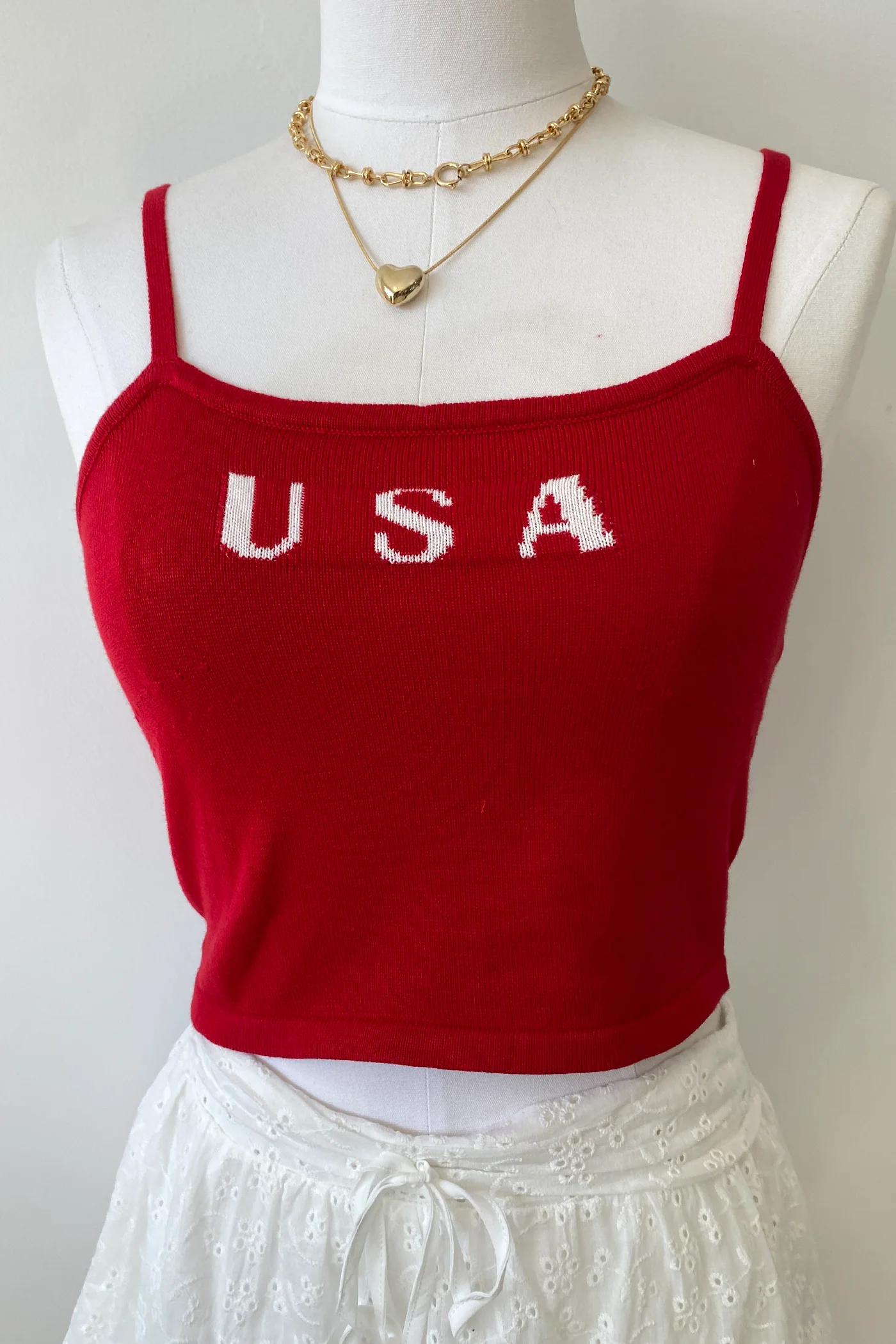USA Knit Graphic Cami Top