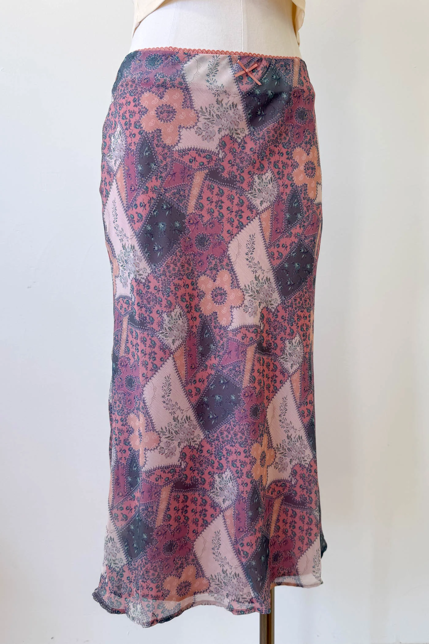 Floral Patchwork Midi Skirt