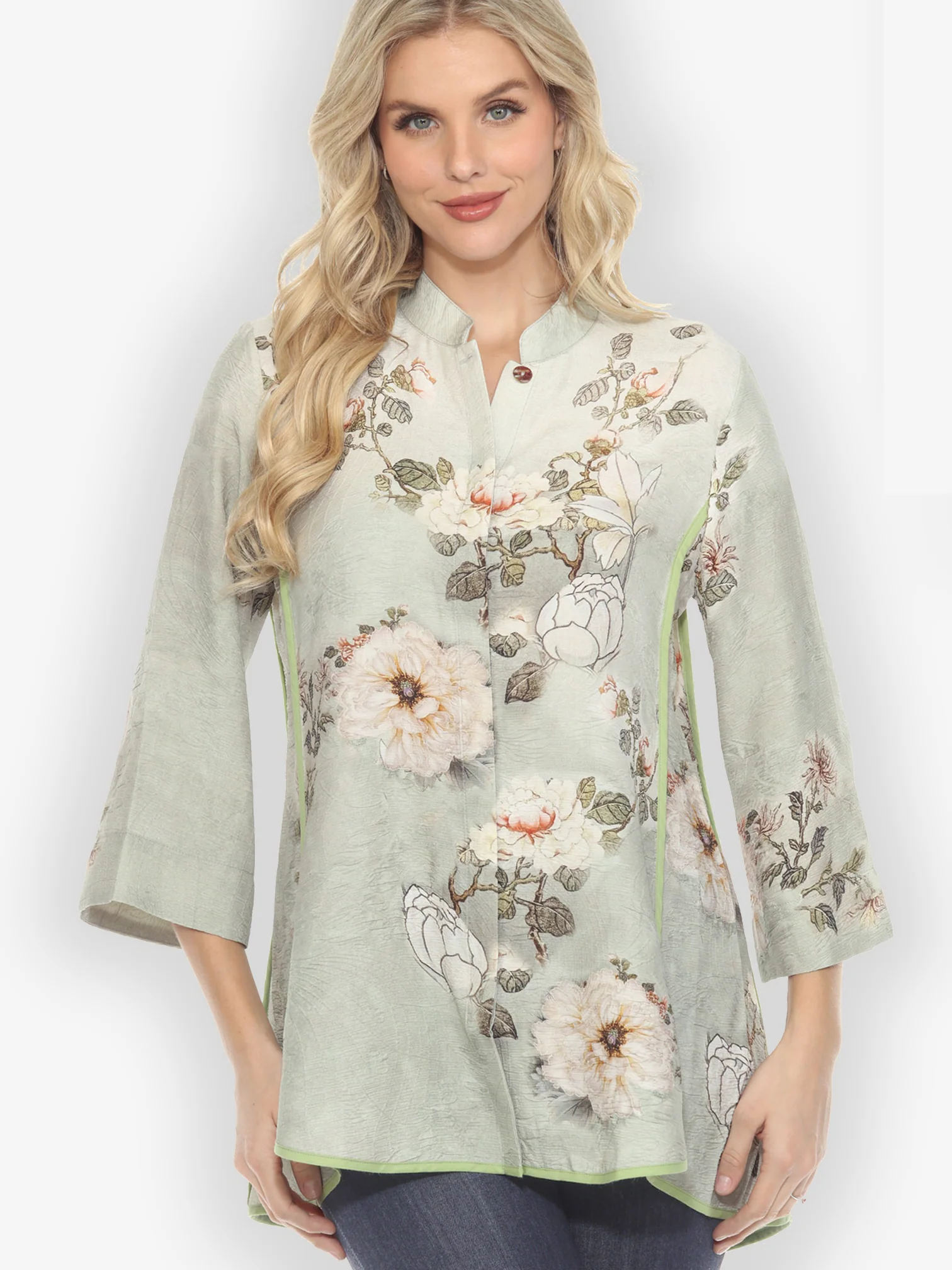 Baby White Peony Tummy Tuck Shirt