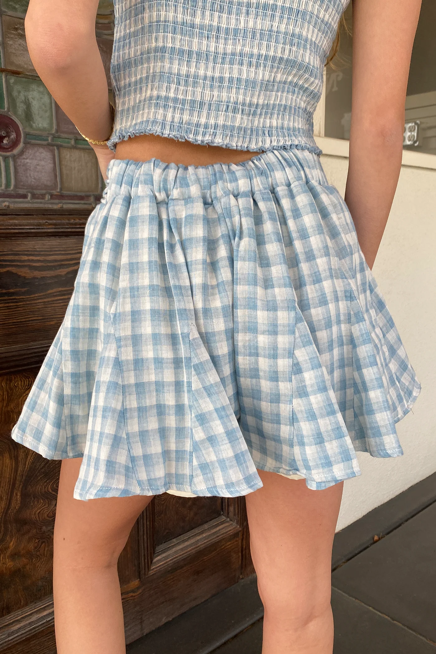 Gingham Short Skort