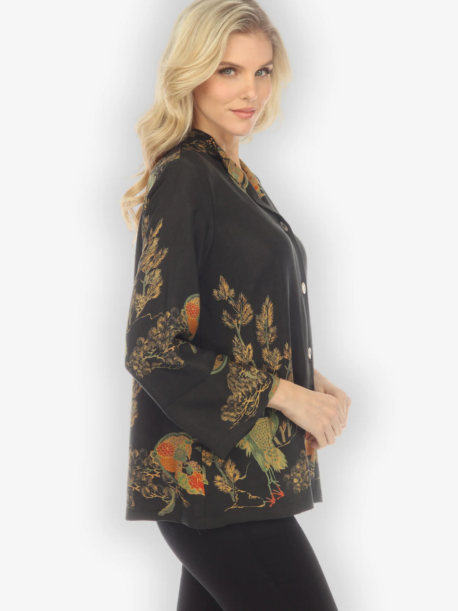 Antique Crane Silk Jacket