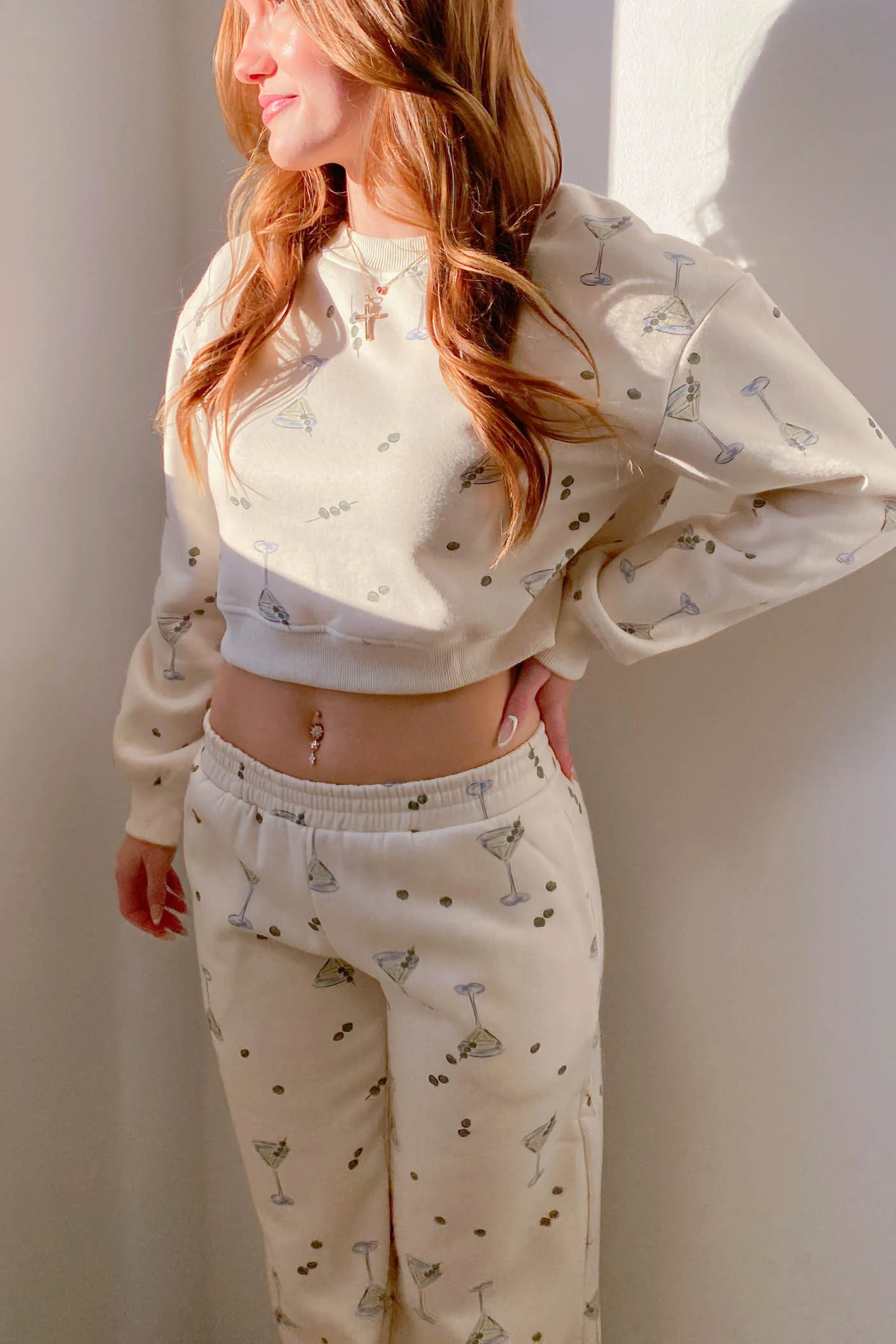 Martini Crop Sweatshirt