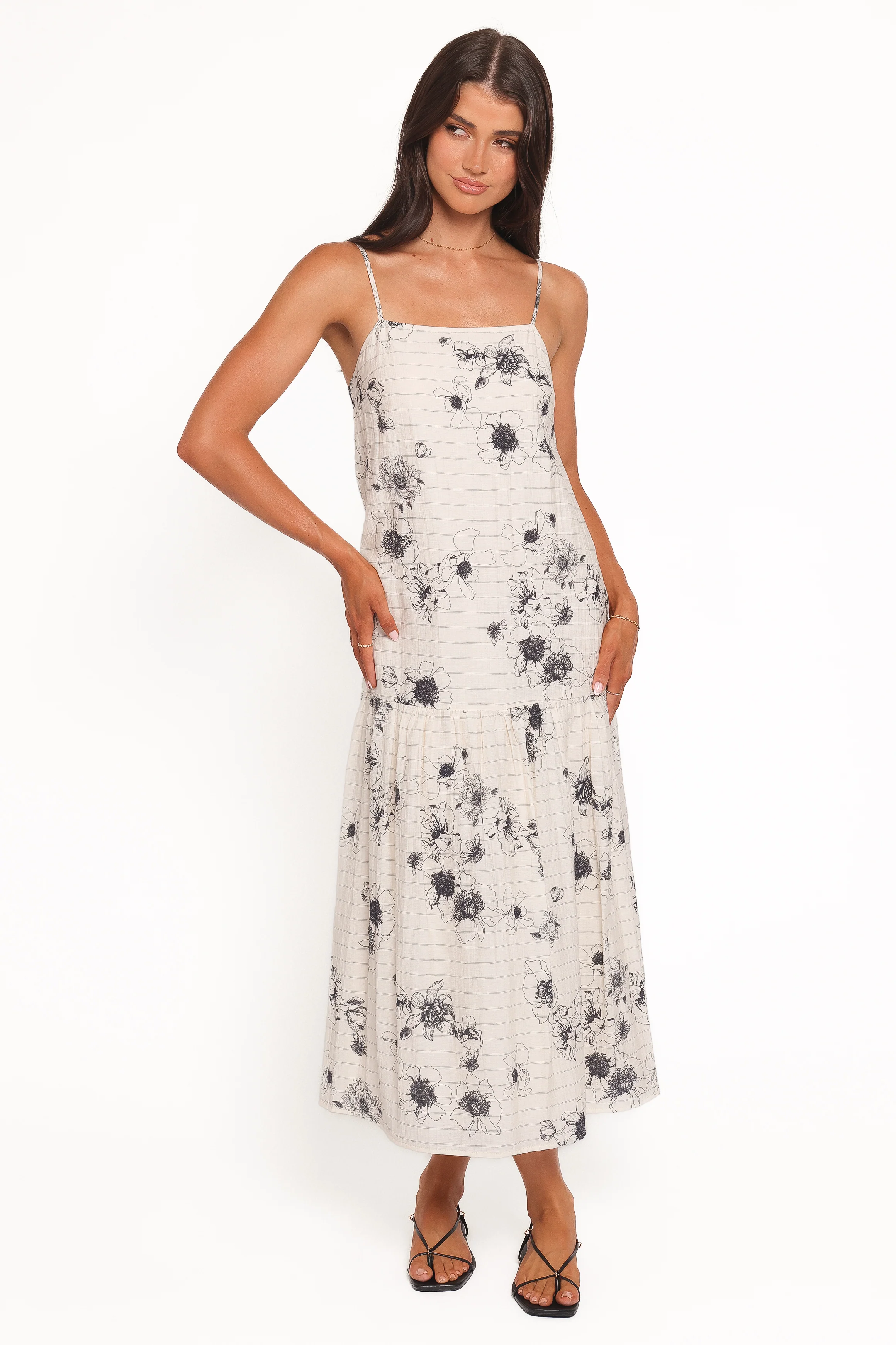Martine Maxi Dress - Black/Ivory Floral