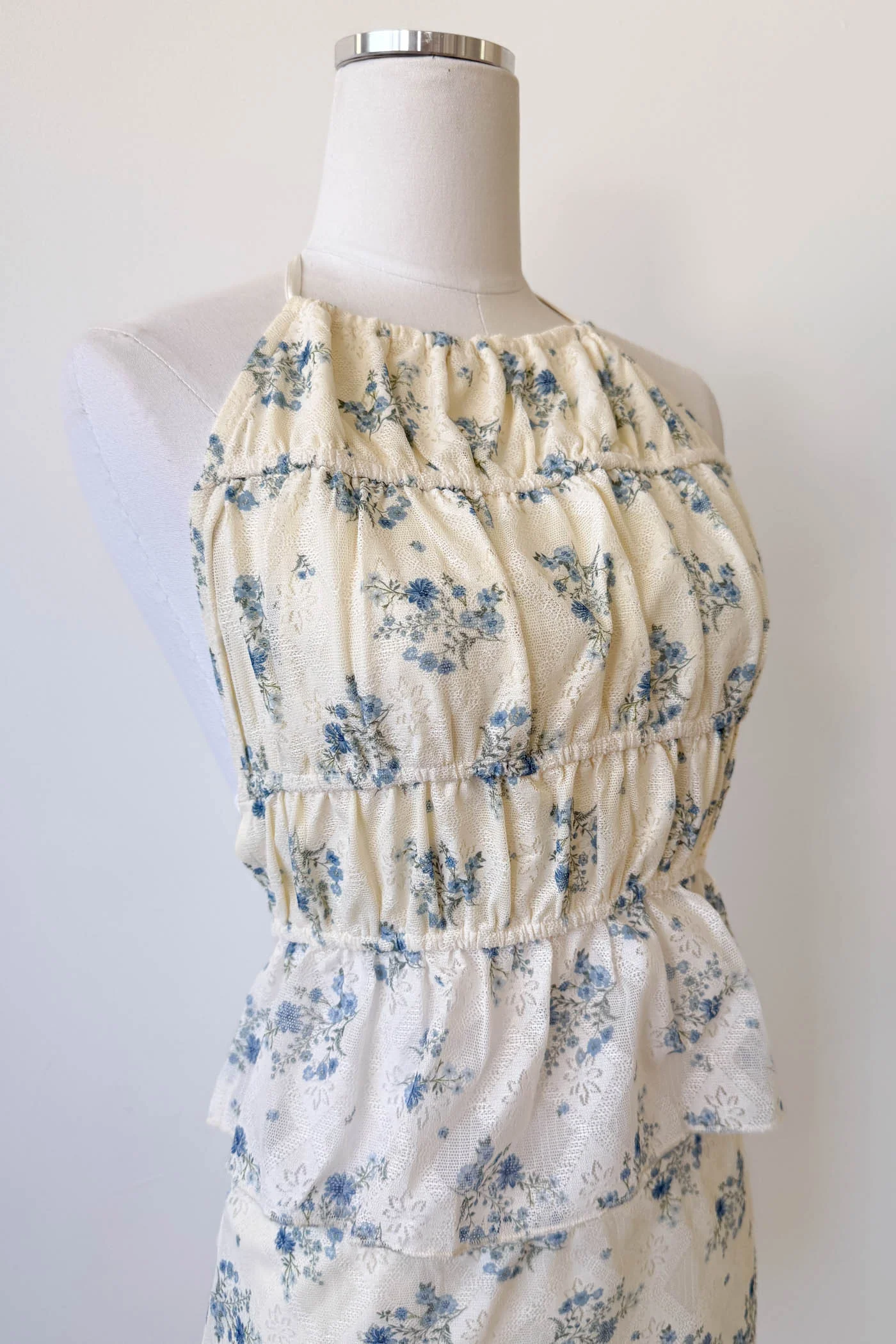 Ruched Floral Halter Top