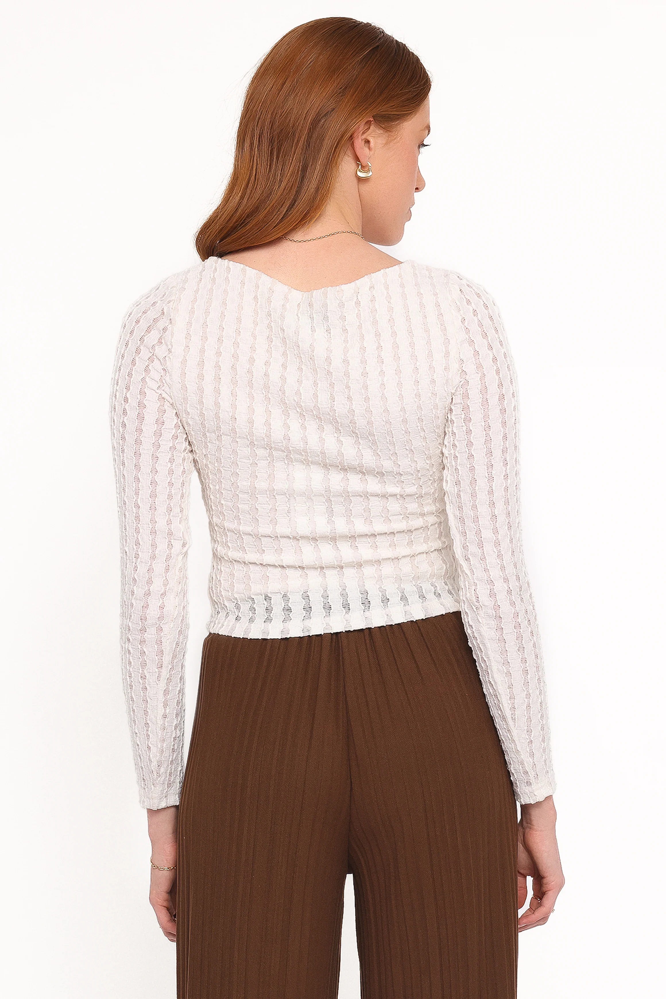 Bellatrix Textured Knit Top - Cream