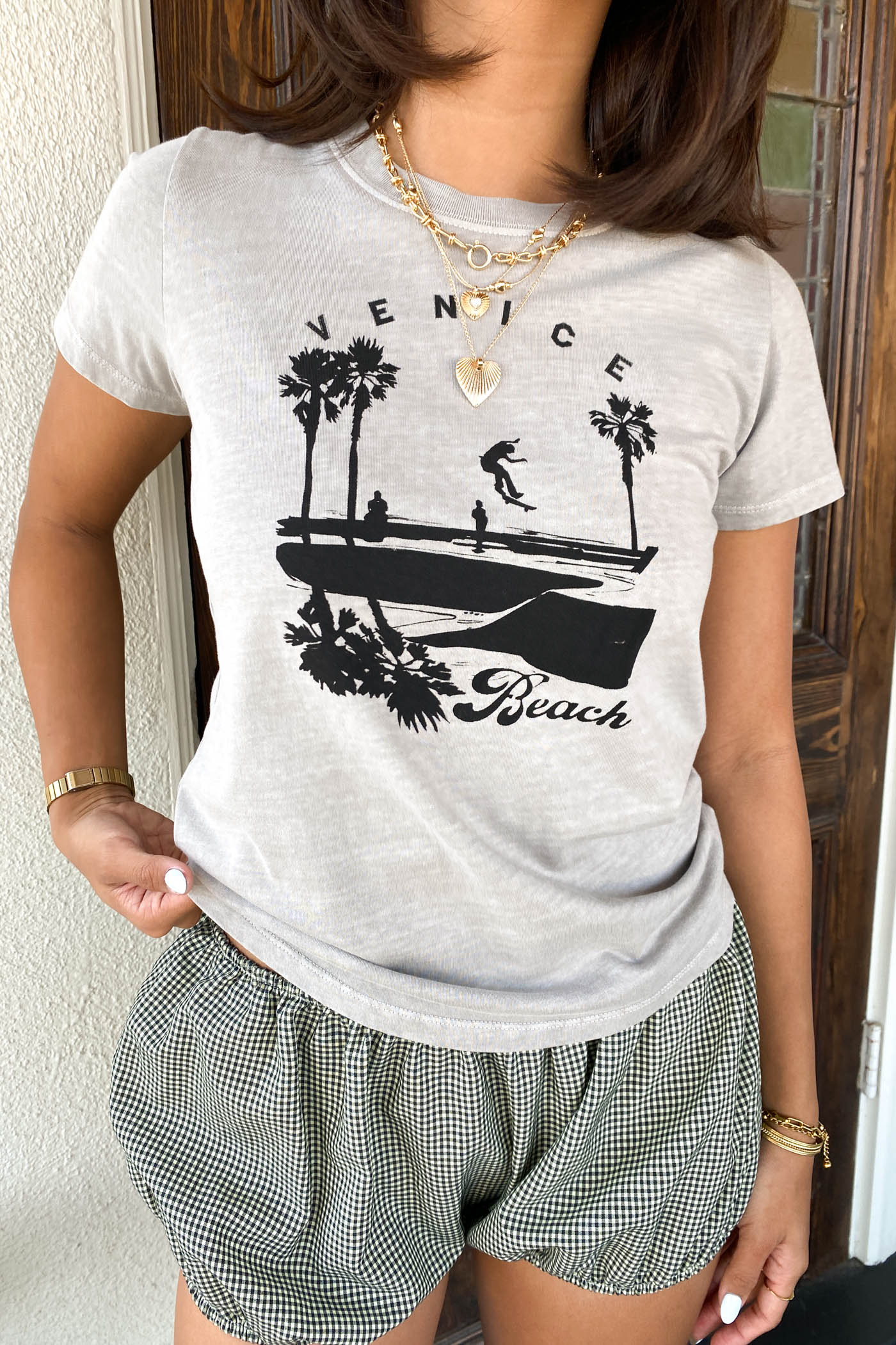 Venice Long Loose Graphic Baby Tee