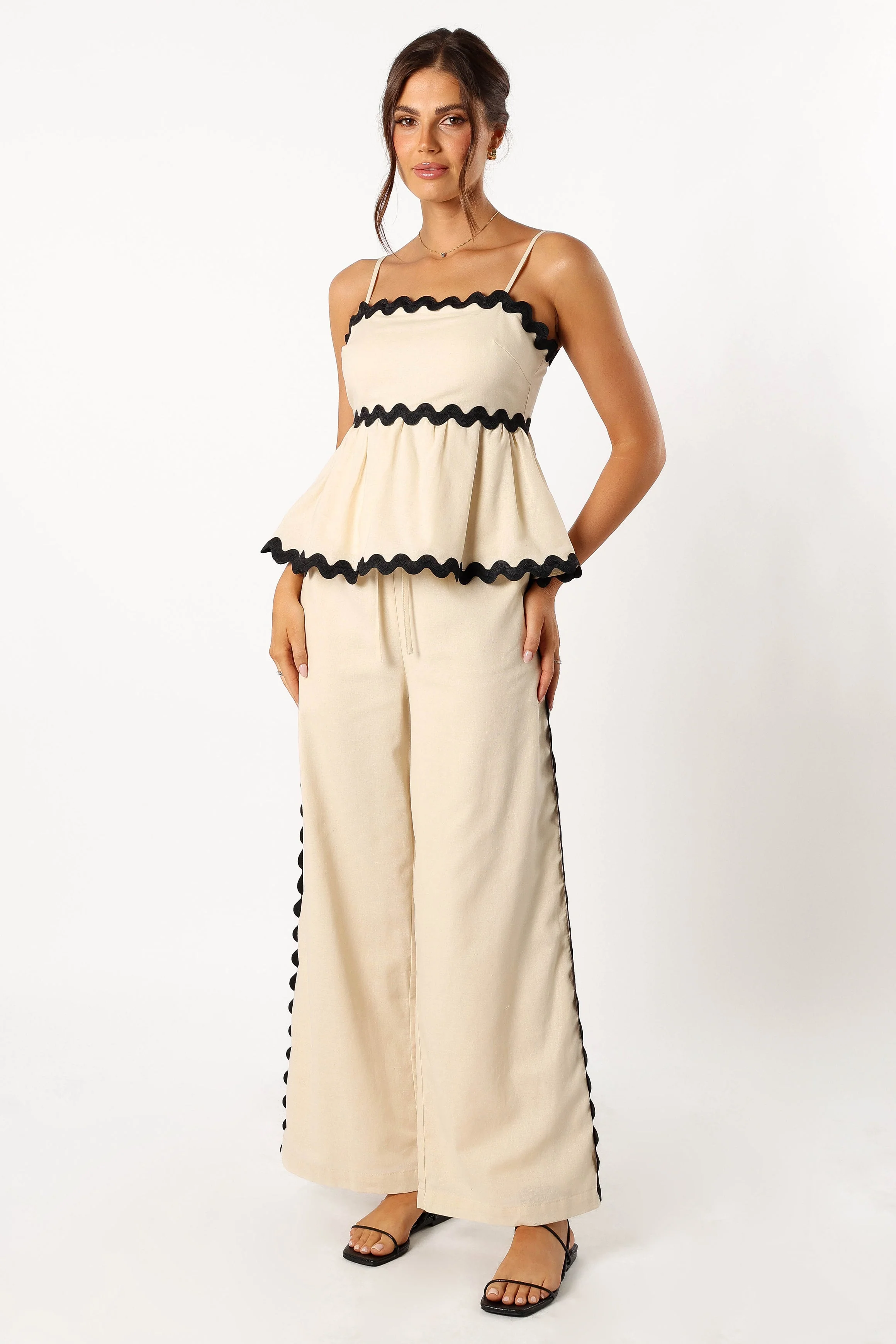 Mollymook Pants - Cream Black