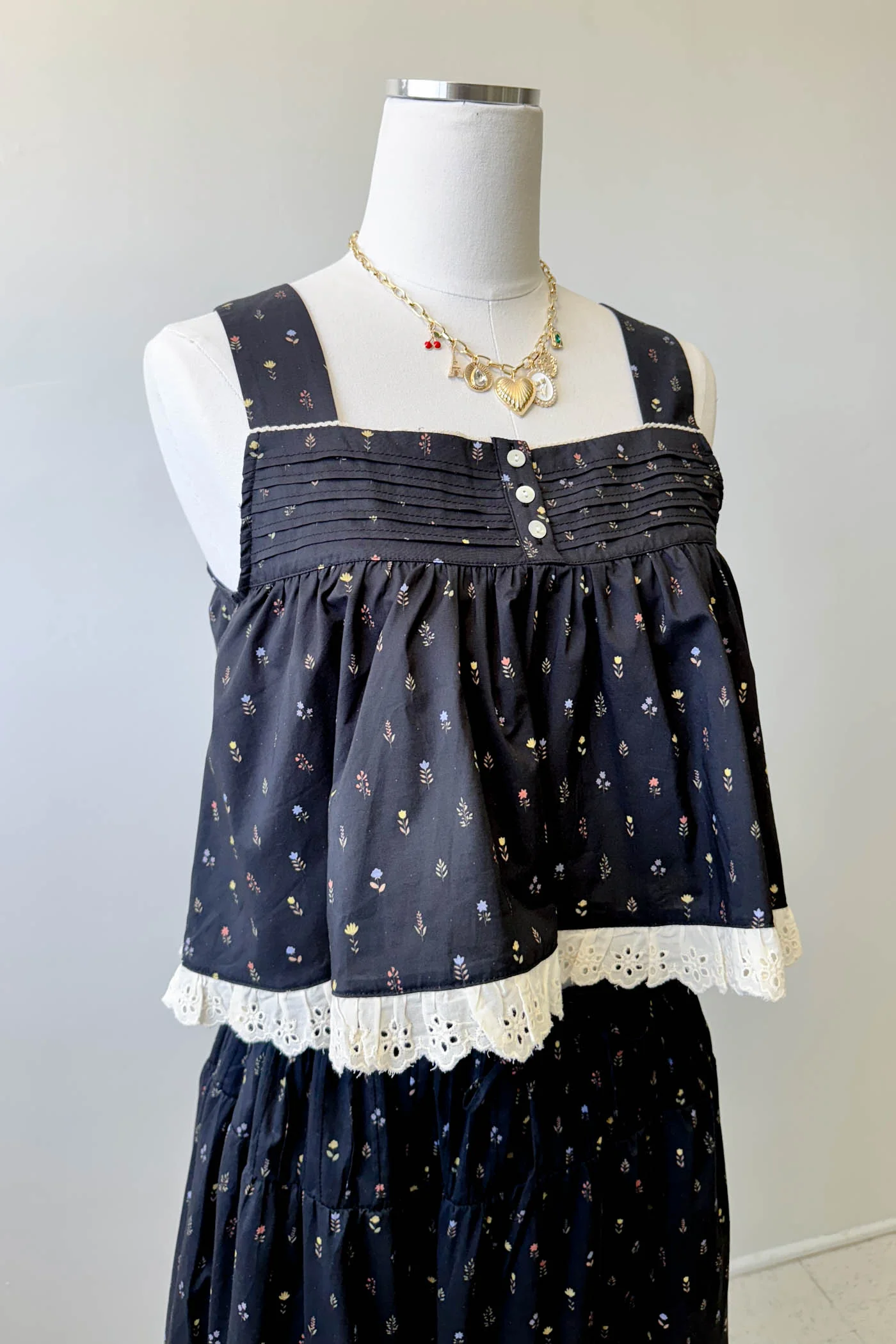 Lacey Floral Babydoll Top