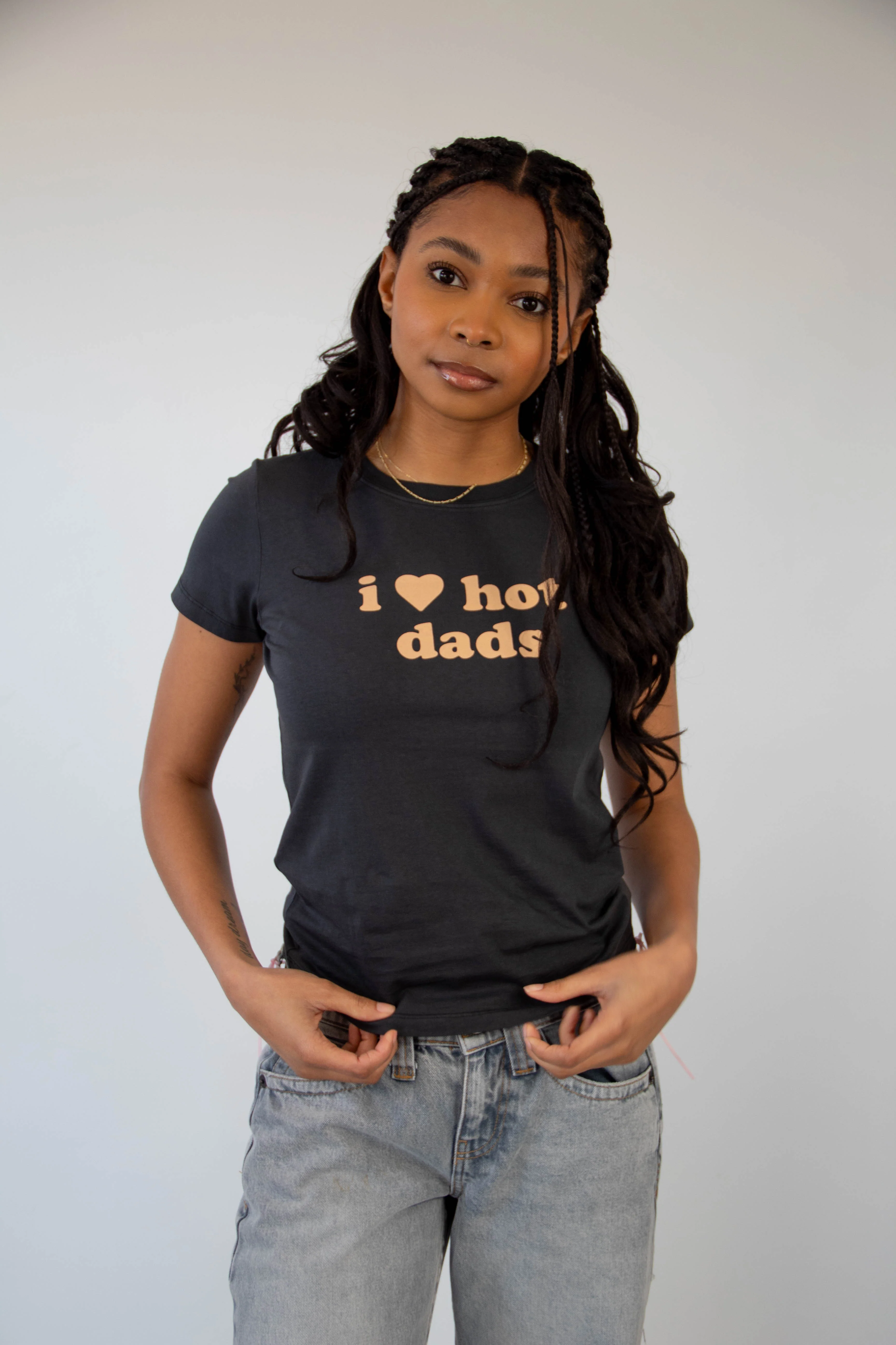 Hot Dads Long Loose Graphic Baby Tee