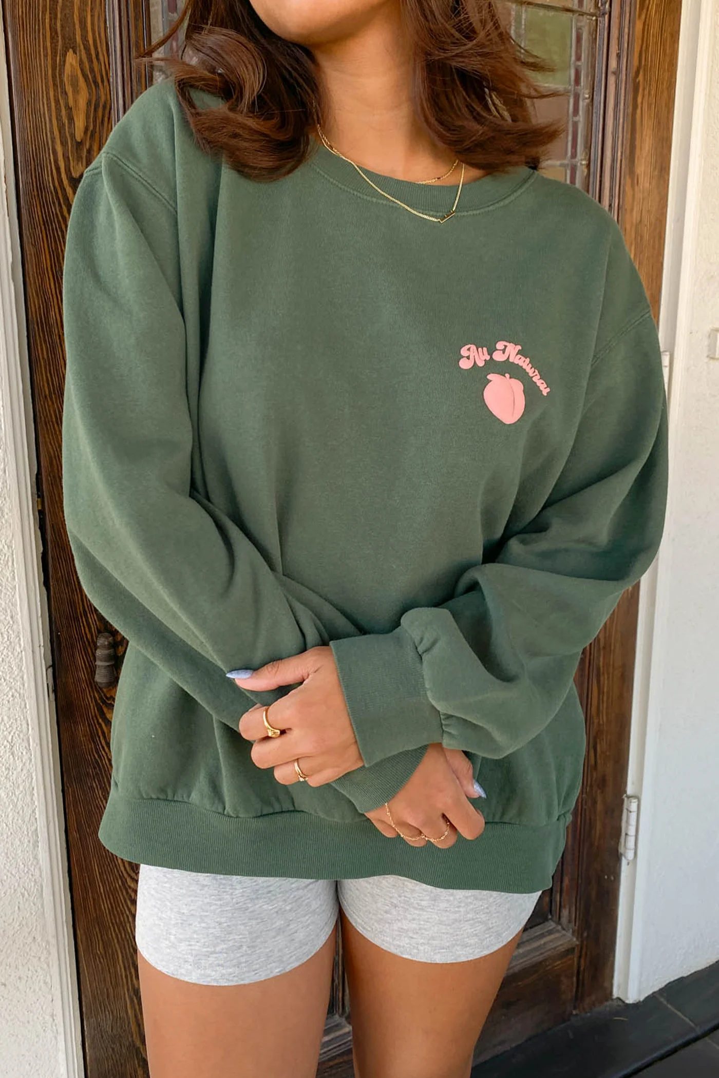 All Natural Puff Print Graphic Sweater