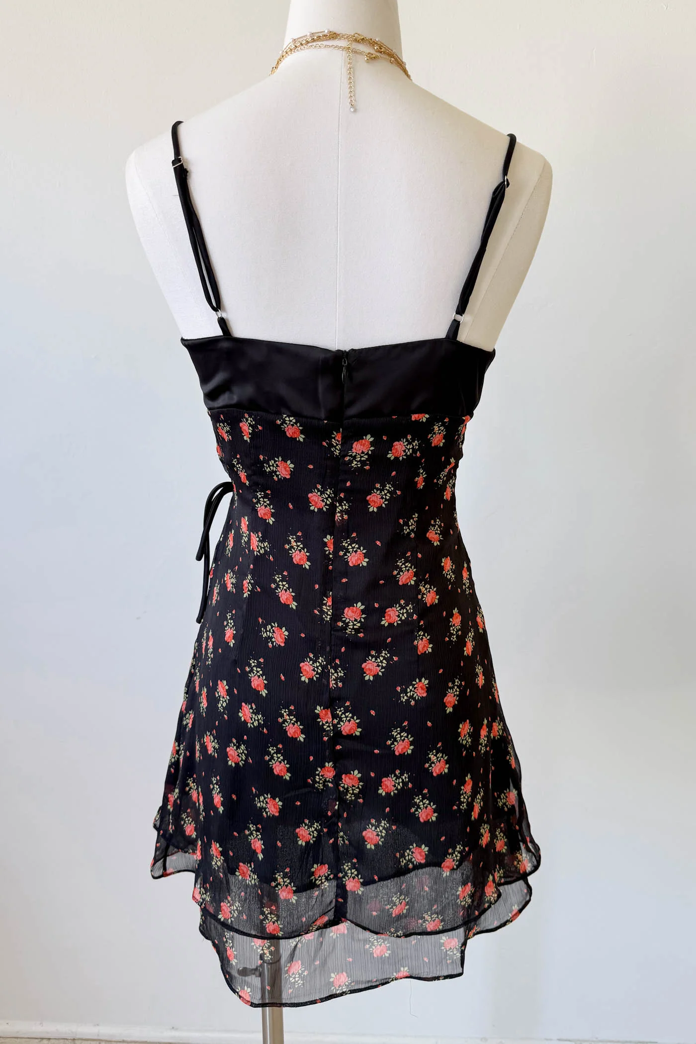 Stretch Lace Mini Wrap Dress