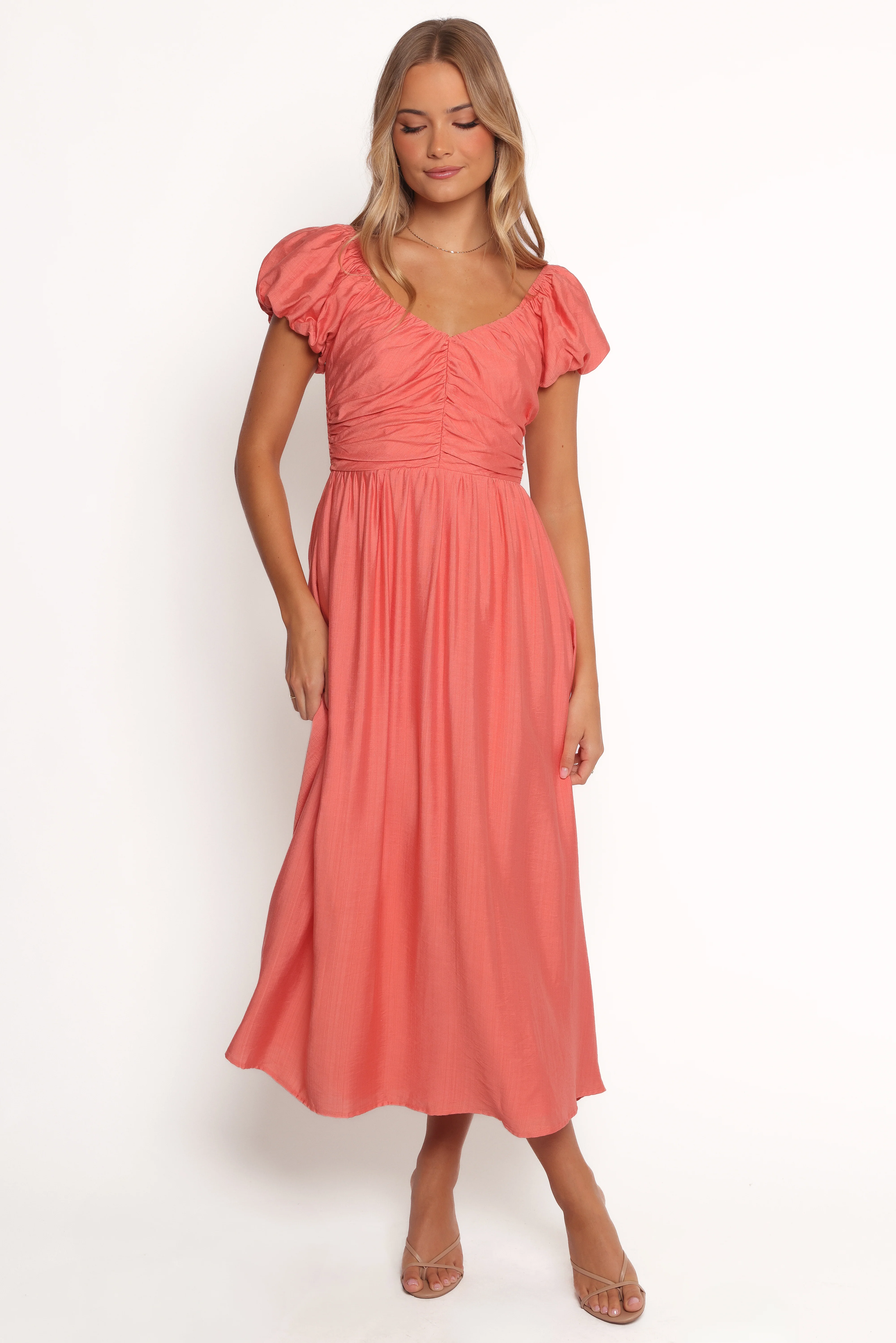 Valeen Midi Dress - Coral