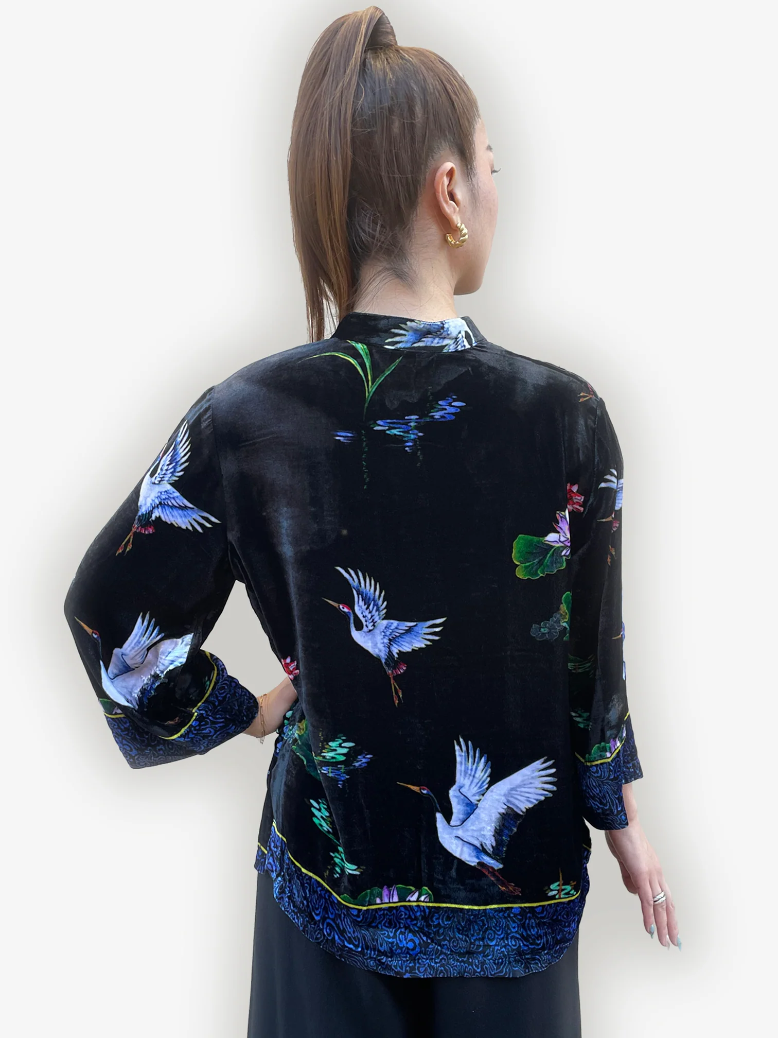 Citron Silk Blend Velvet Blouse