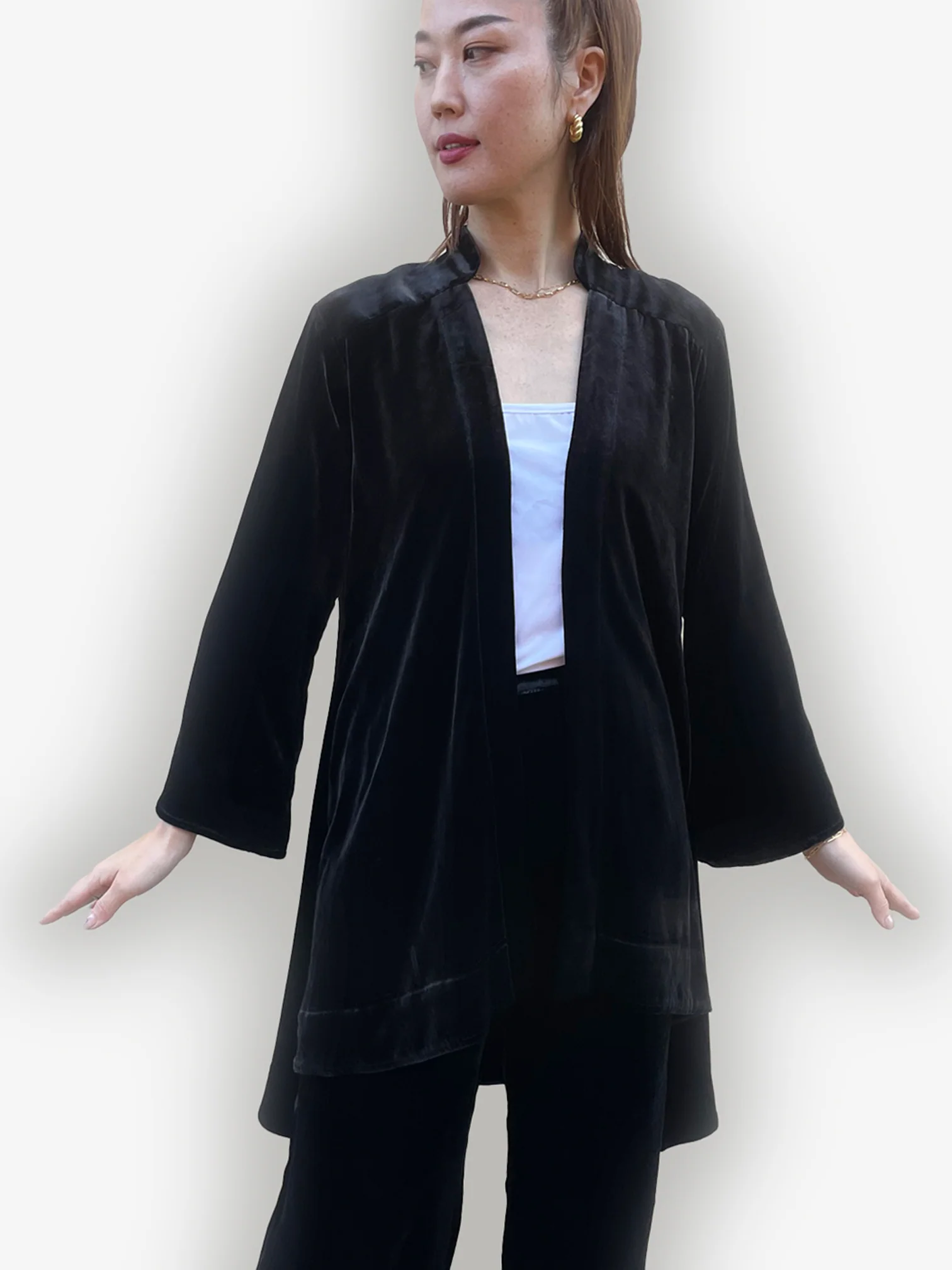 Silk Blend Velvet Kimono