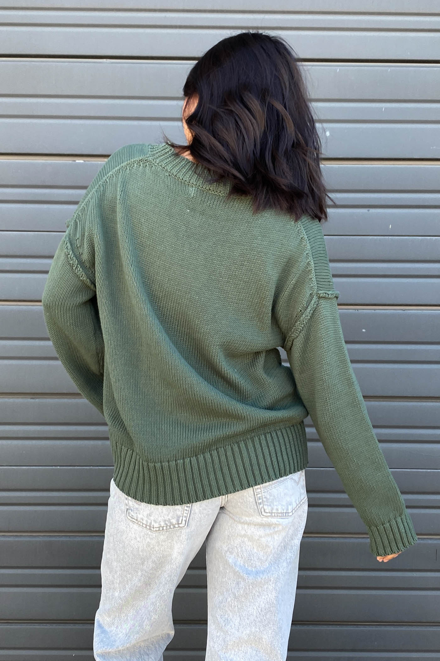 Reverse Stitch Knit Sweater