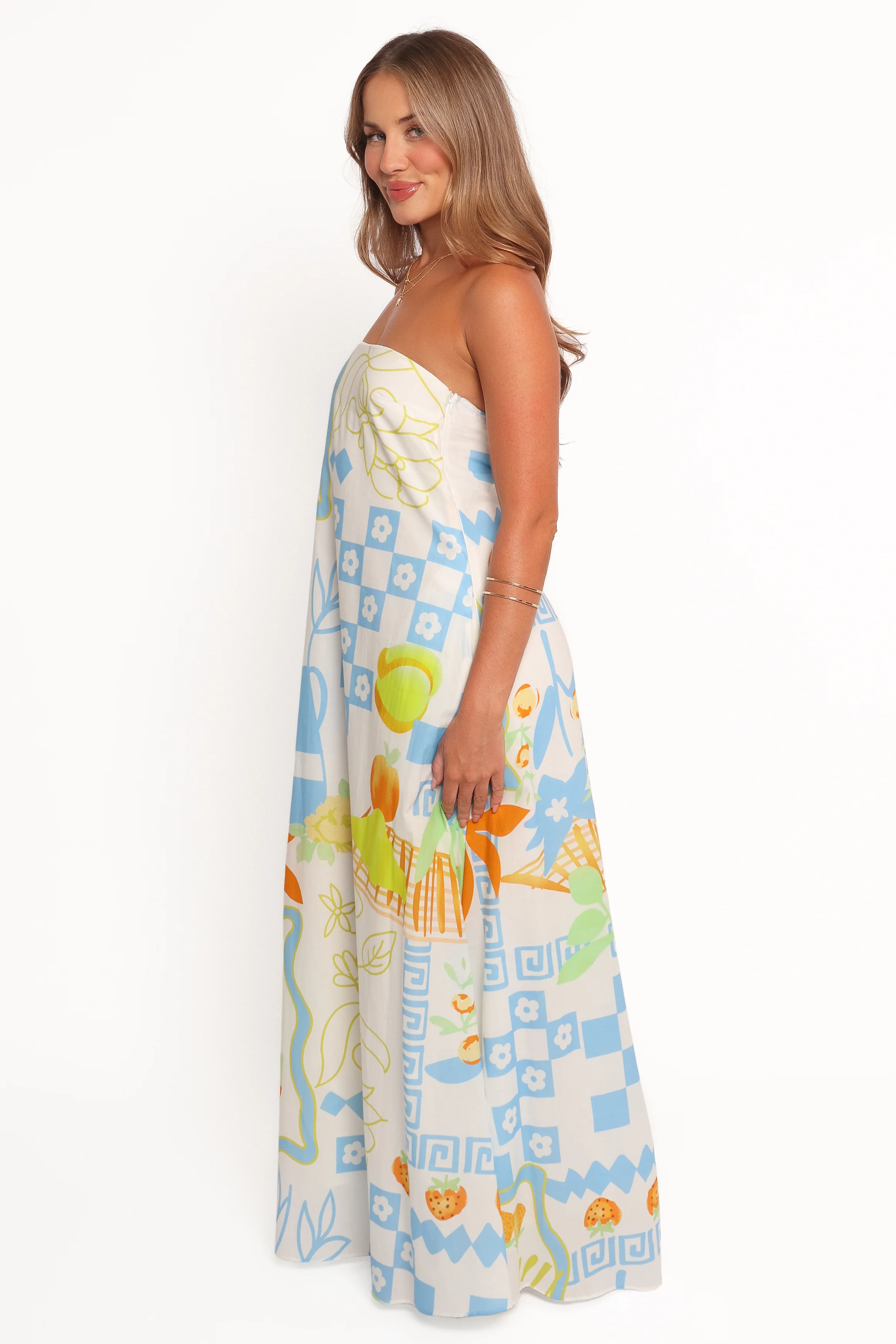 Kaelani Strapless Maxi Dress - Multi Print