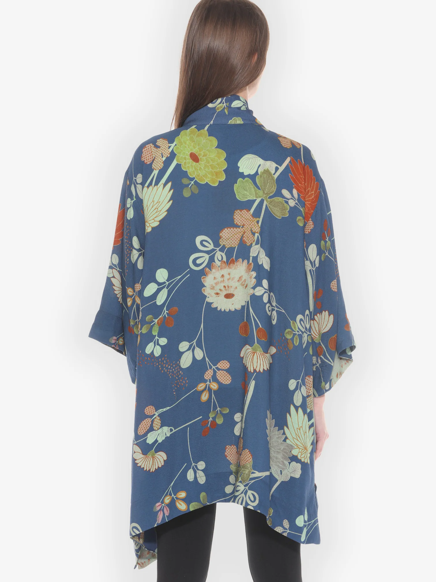 Garden in Blue Kimono Jacket
