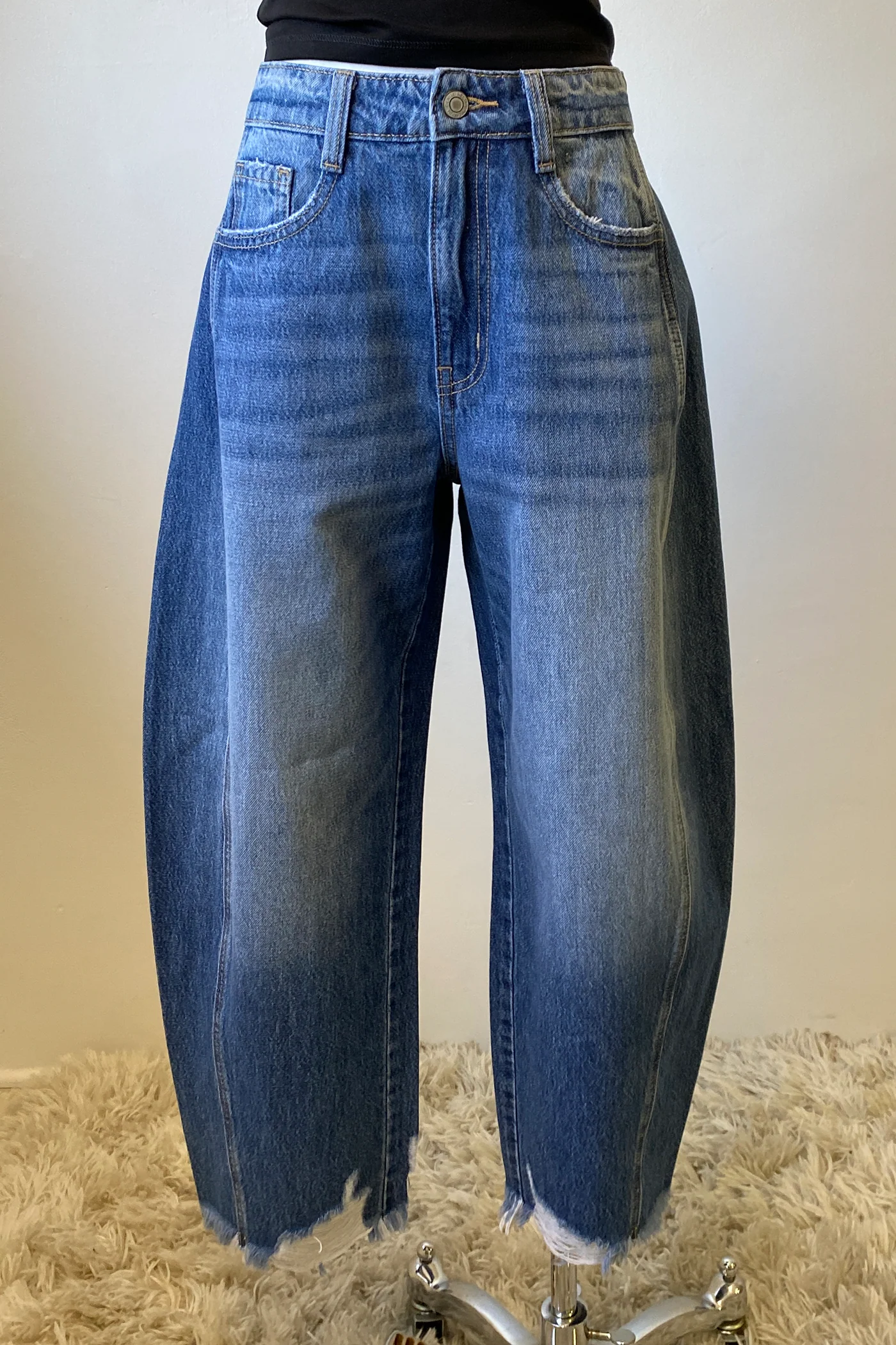 Nectar Premium Denim: The Rocky Distressed Barrel Jeans