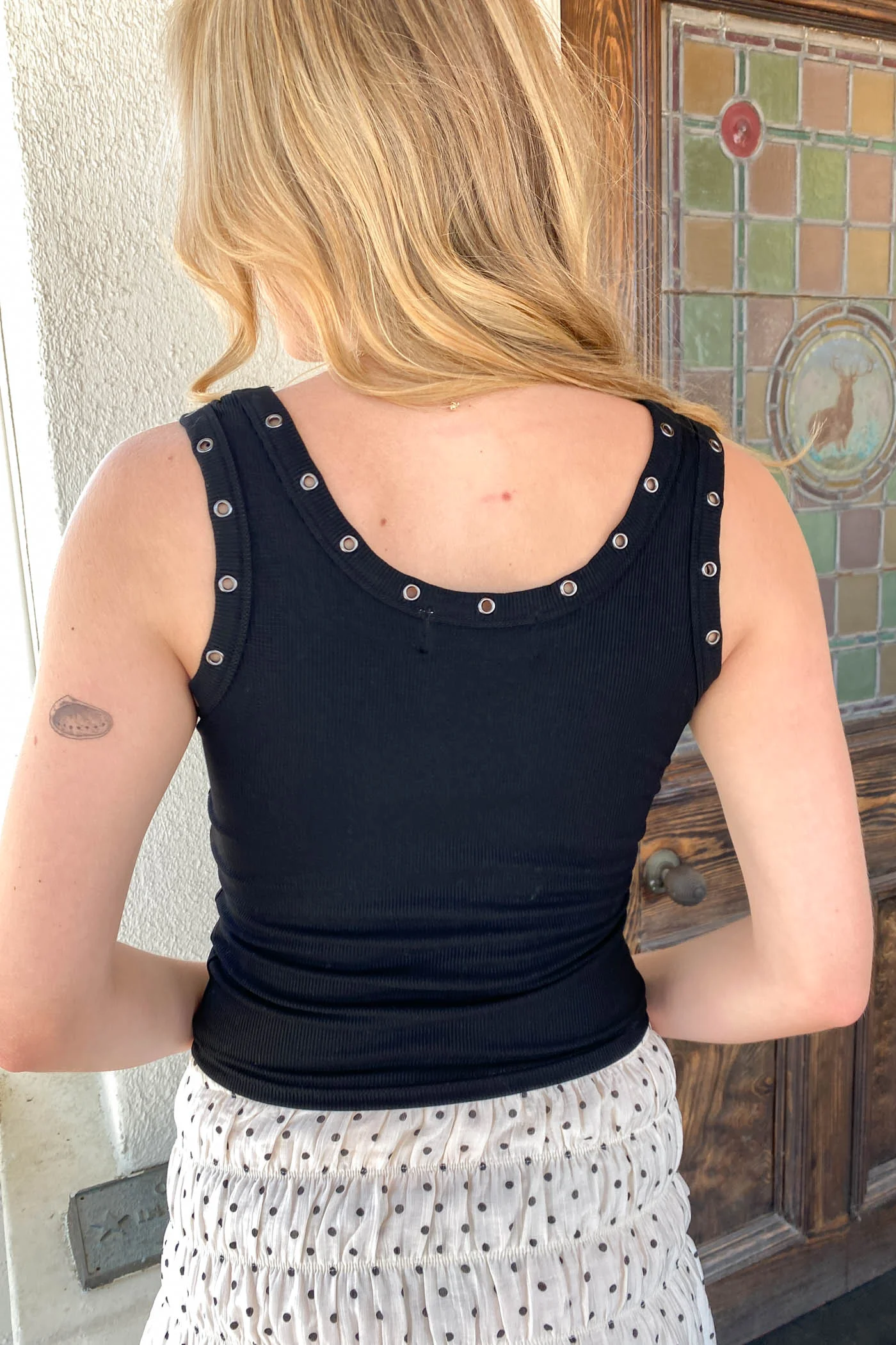 Sleeveless Grommet Top