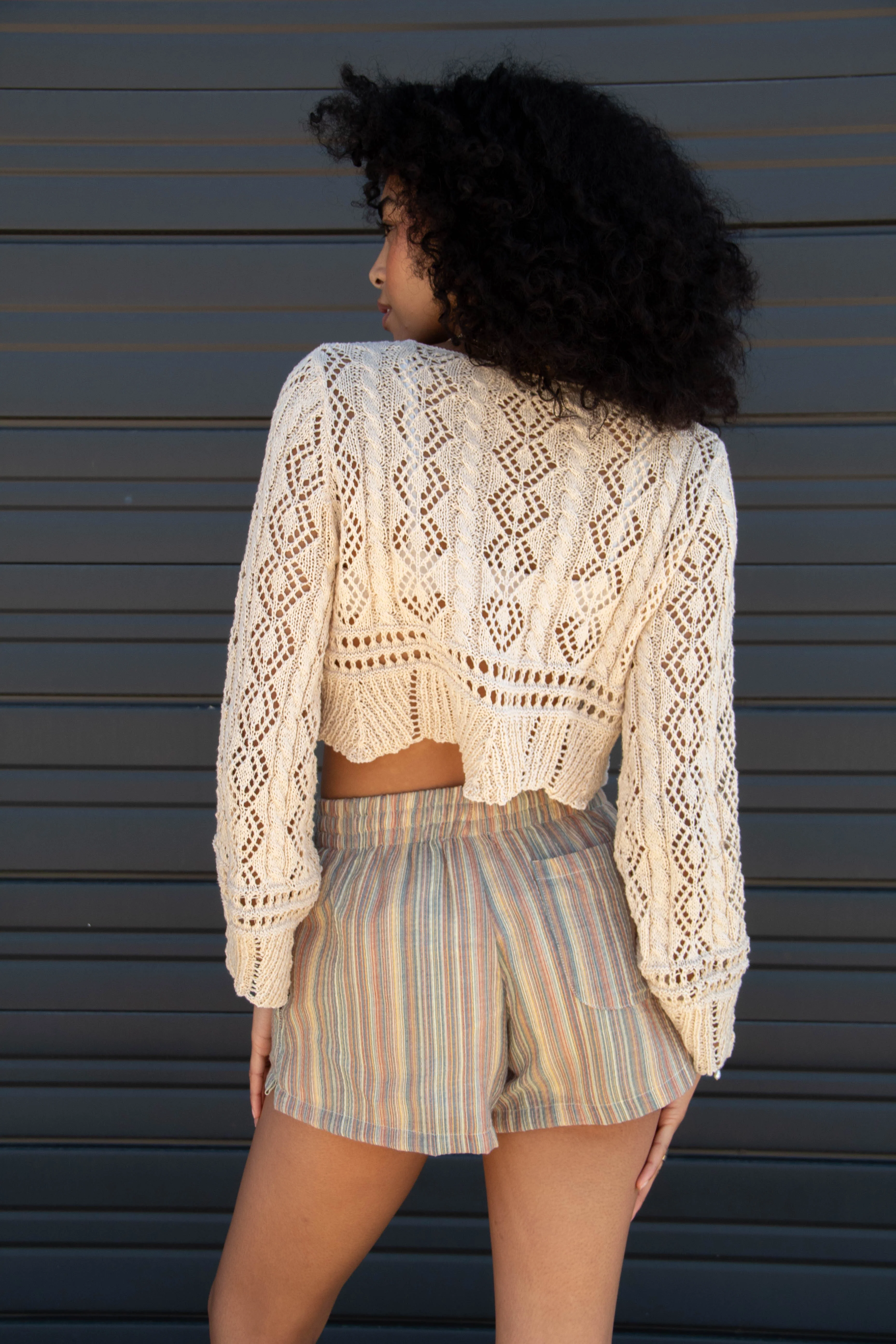 Openwork Long Sleeve Top