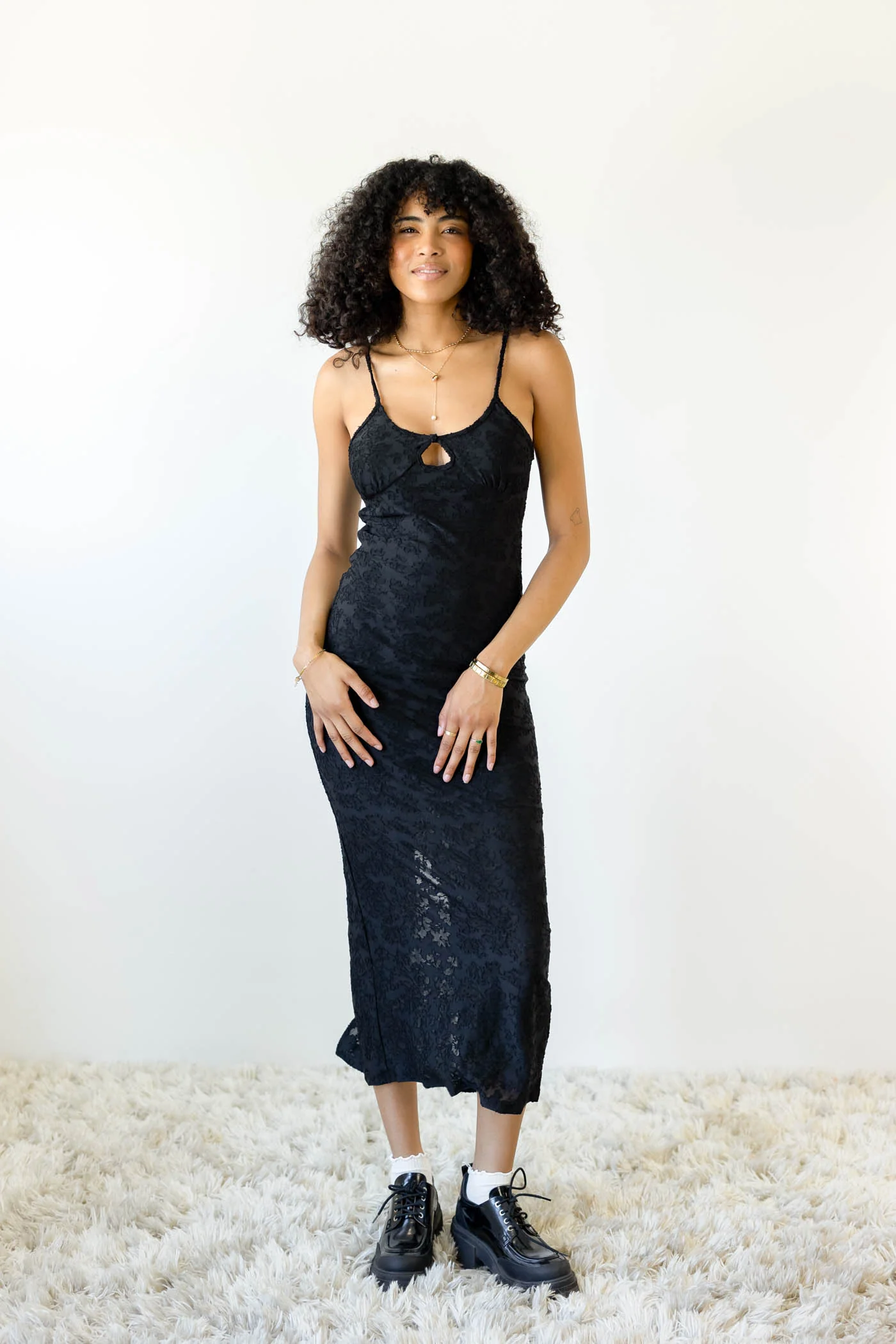 Textured Floral Maxi Dress