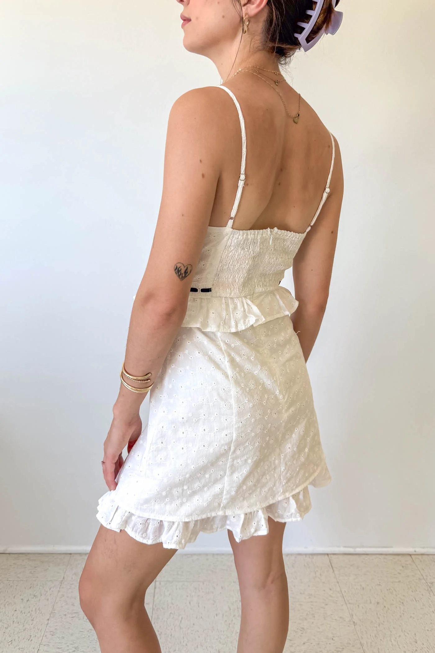 Lacey Eyelet Mini Dress