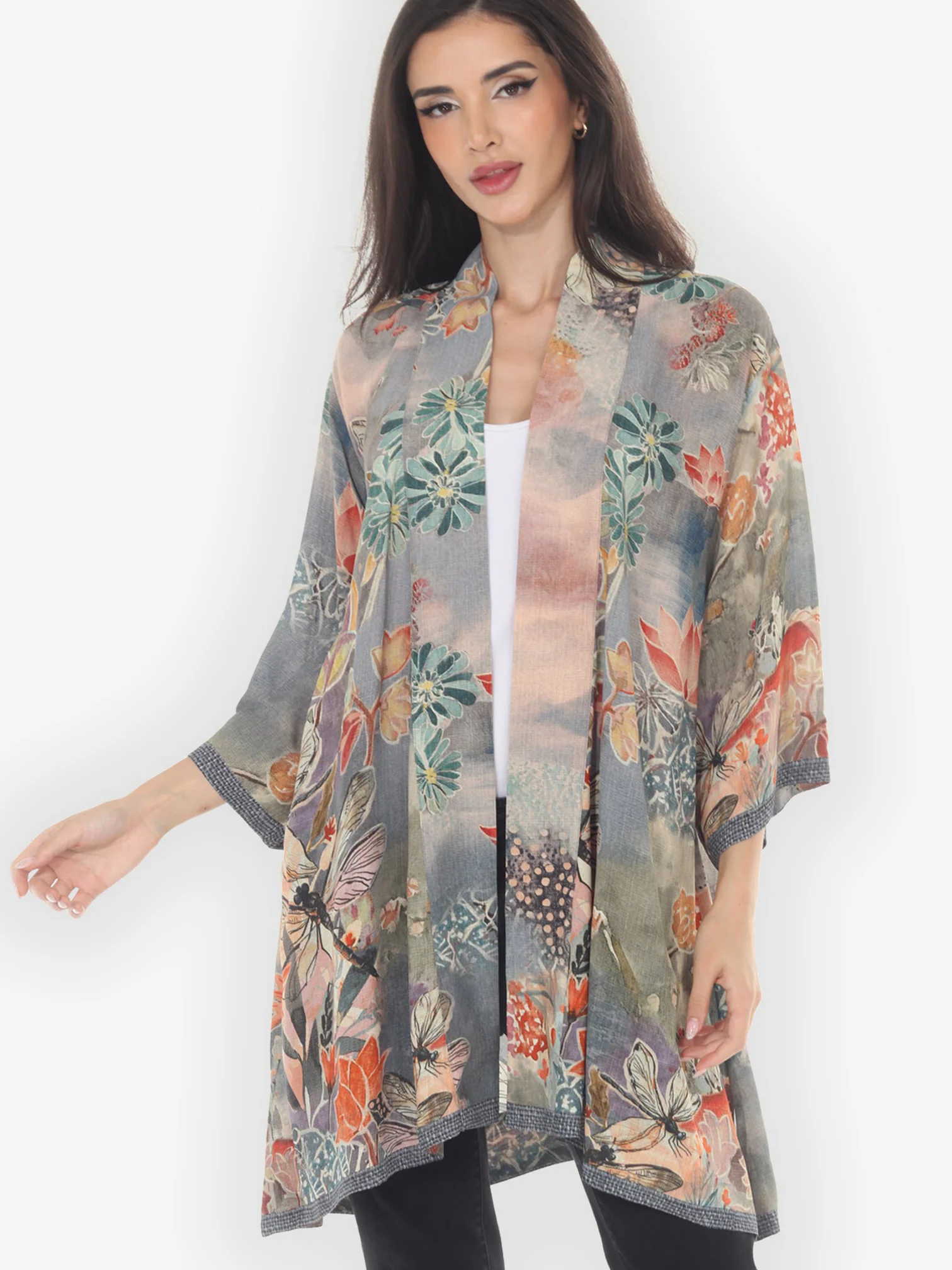 Japanese Modern Dragonfly Kimono Jacket