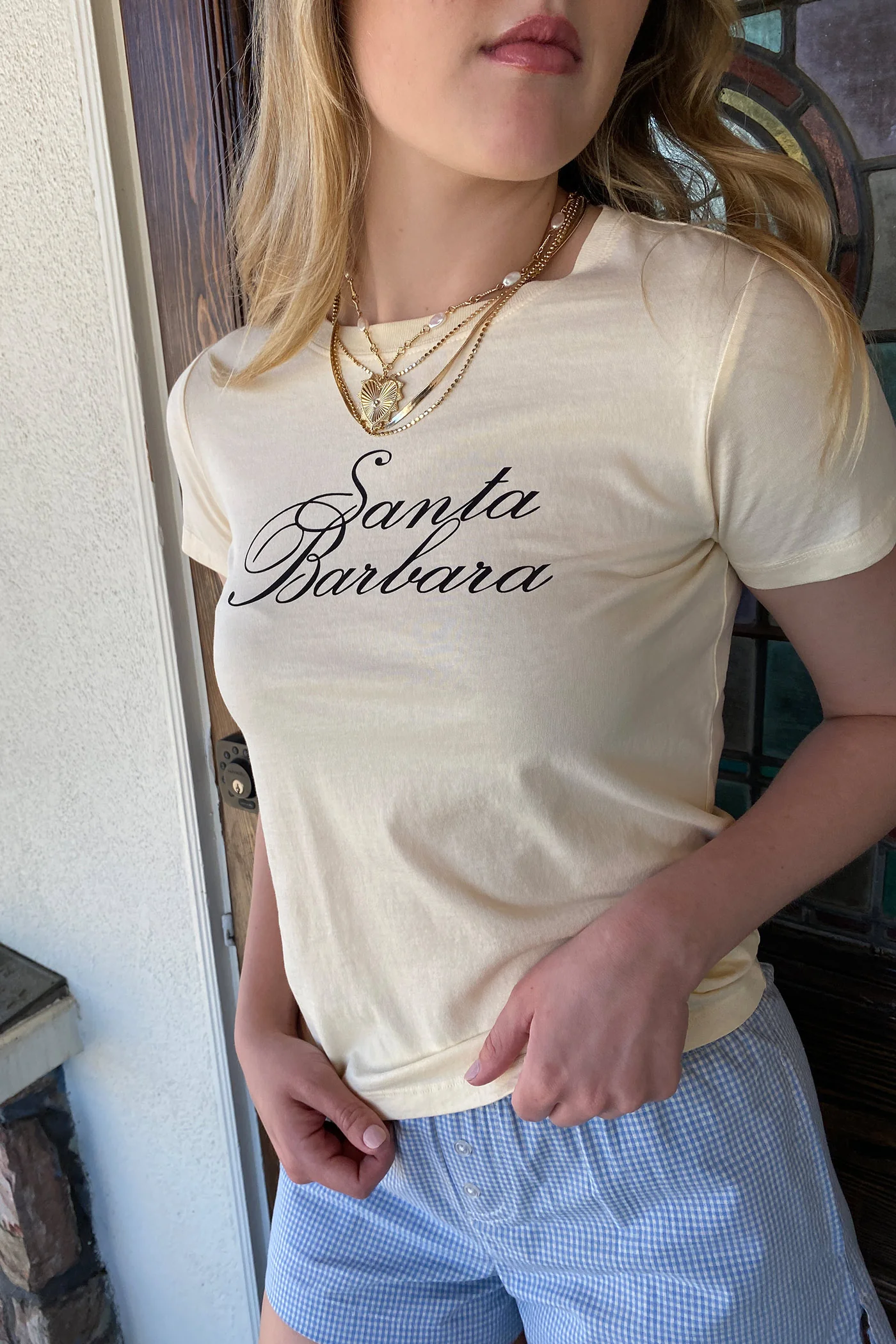 Santa Barbara Long Loose Graphic Baby Tee