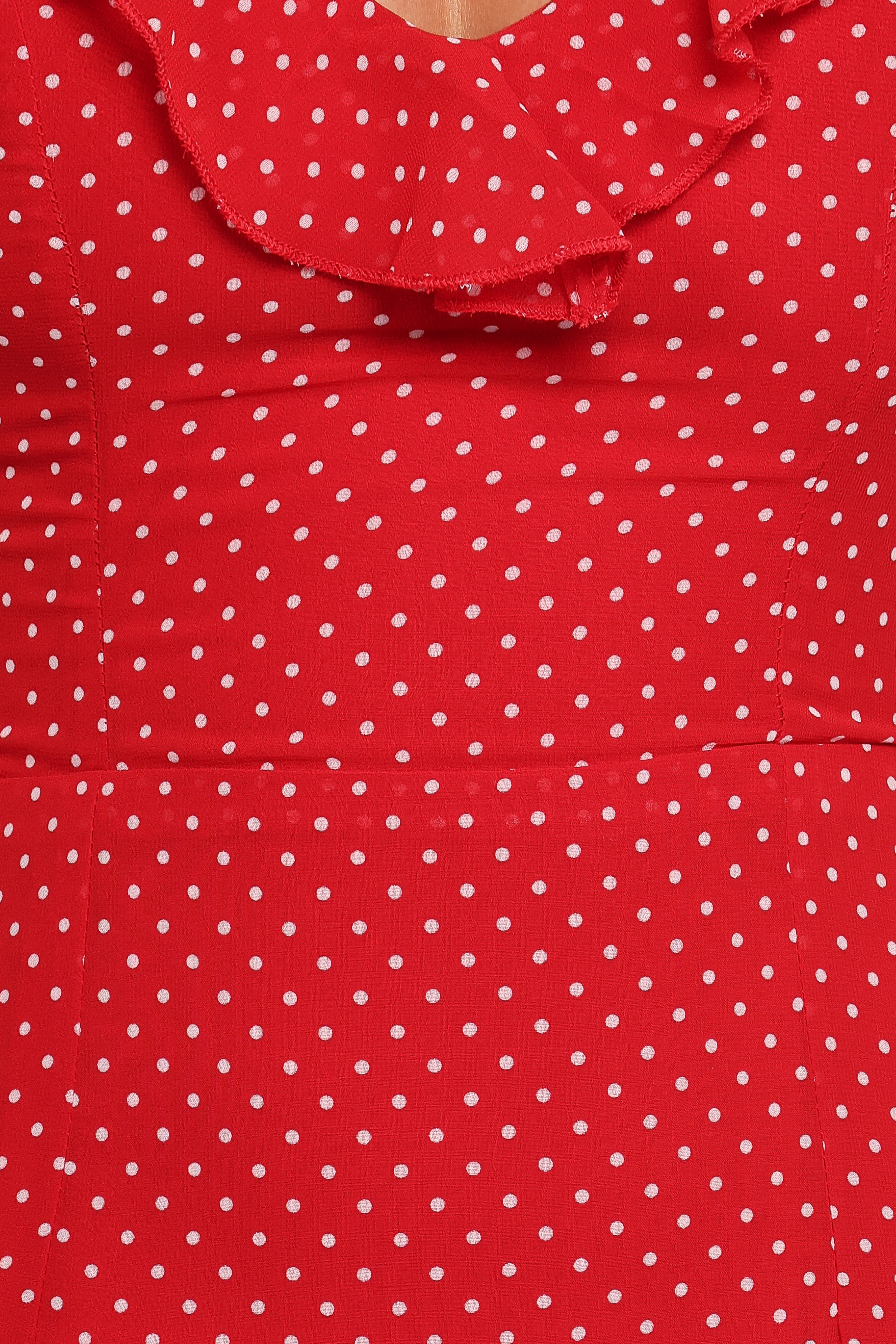 Judy Maxi Dress - Red Polka Dot