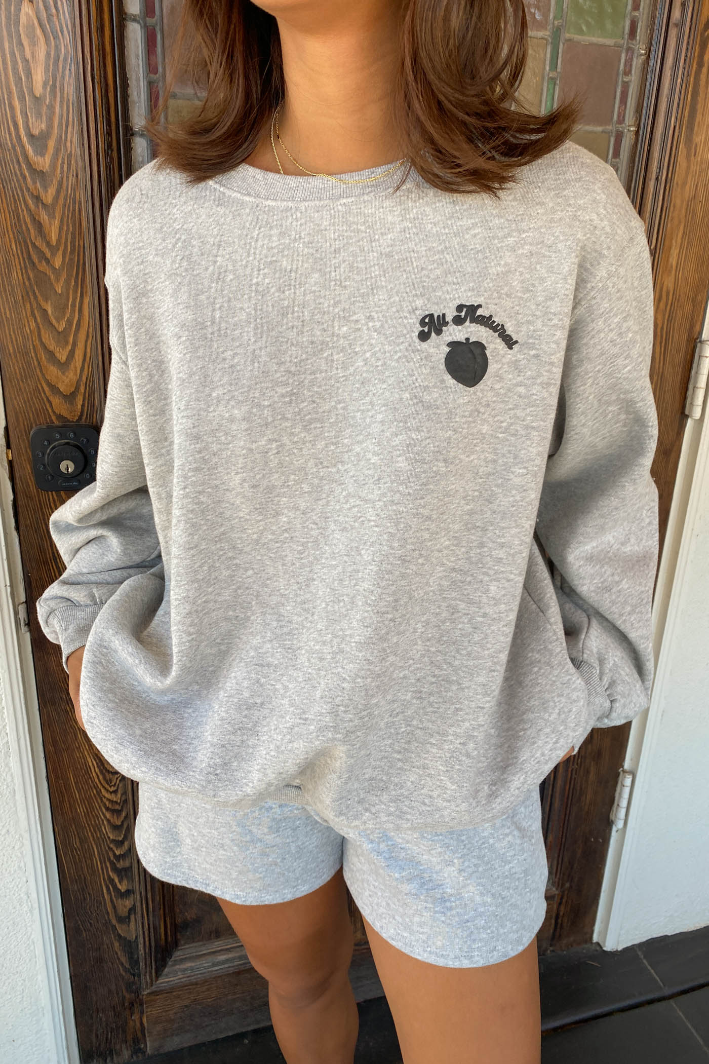 All Natural Puff Print Graphic Sweater