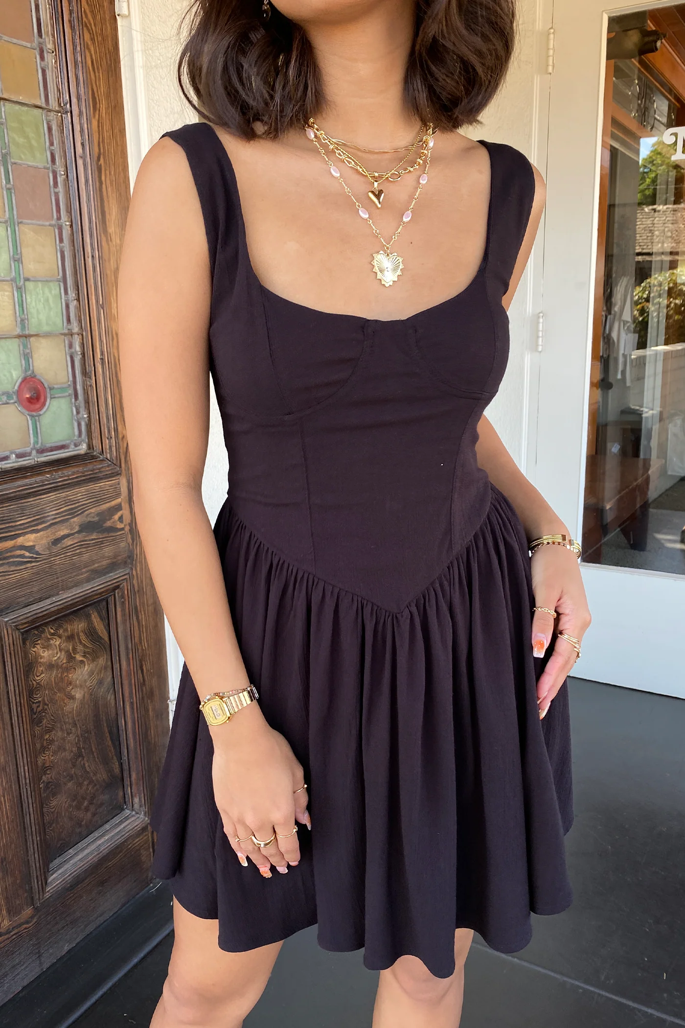 Sleeveless Corset Mini Dress