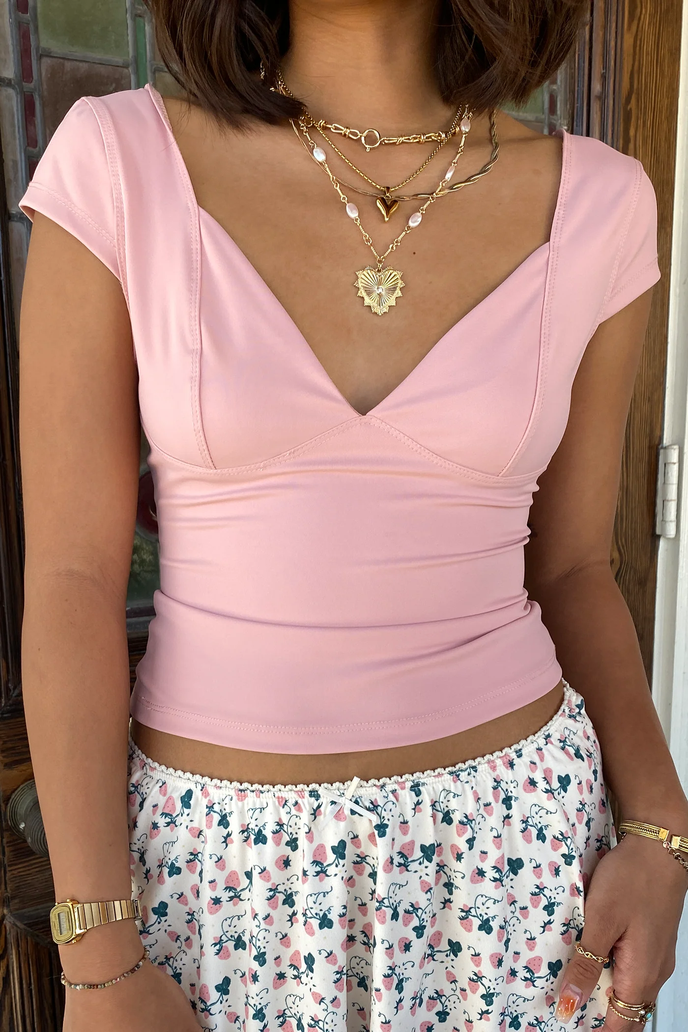 Open Back Cap Sleeve Top