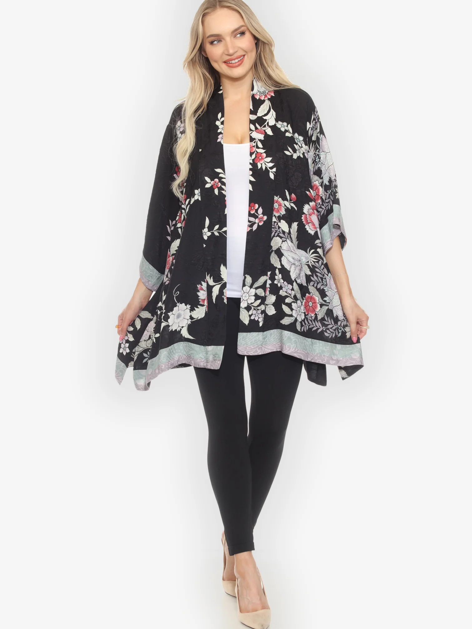 Botanical in Garden Silk Kimono Jacket
