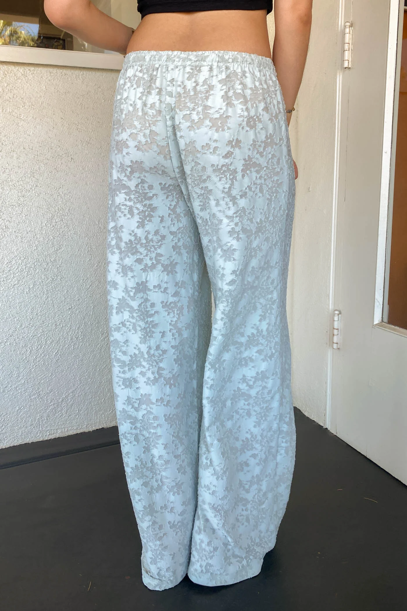 Textured Floral Pants