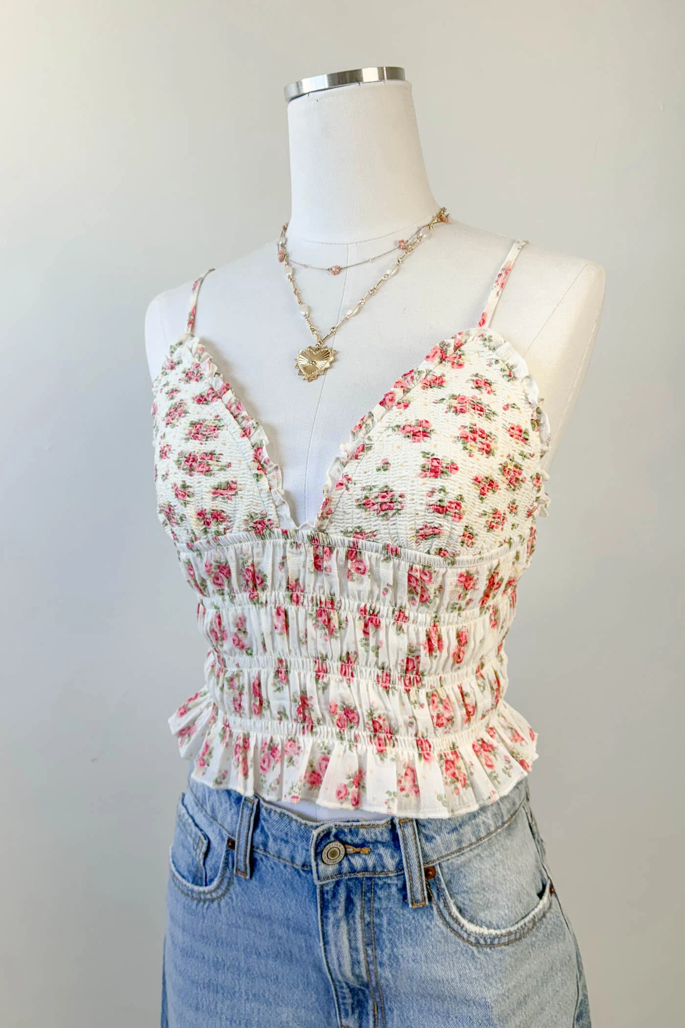 Floral Smocked Cami Top