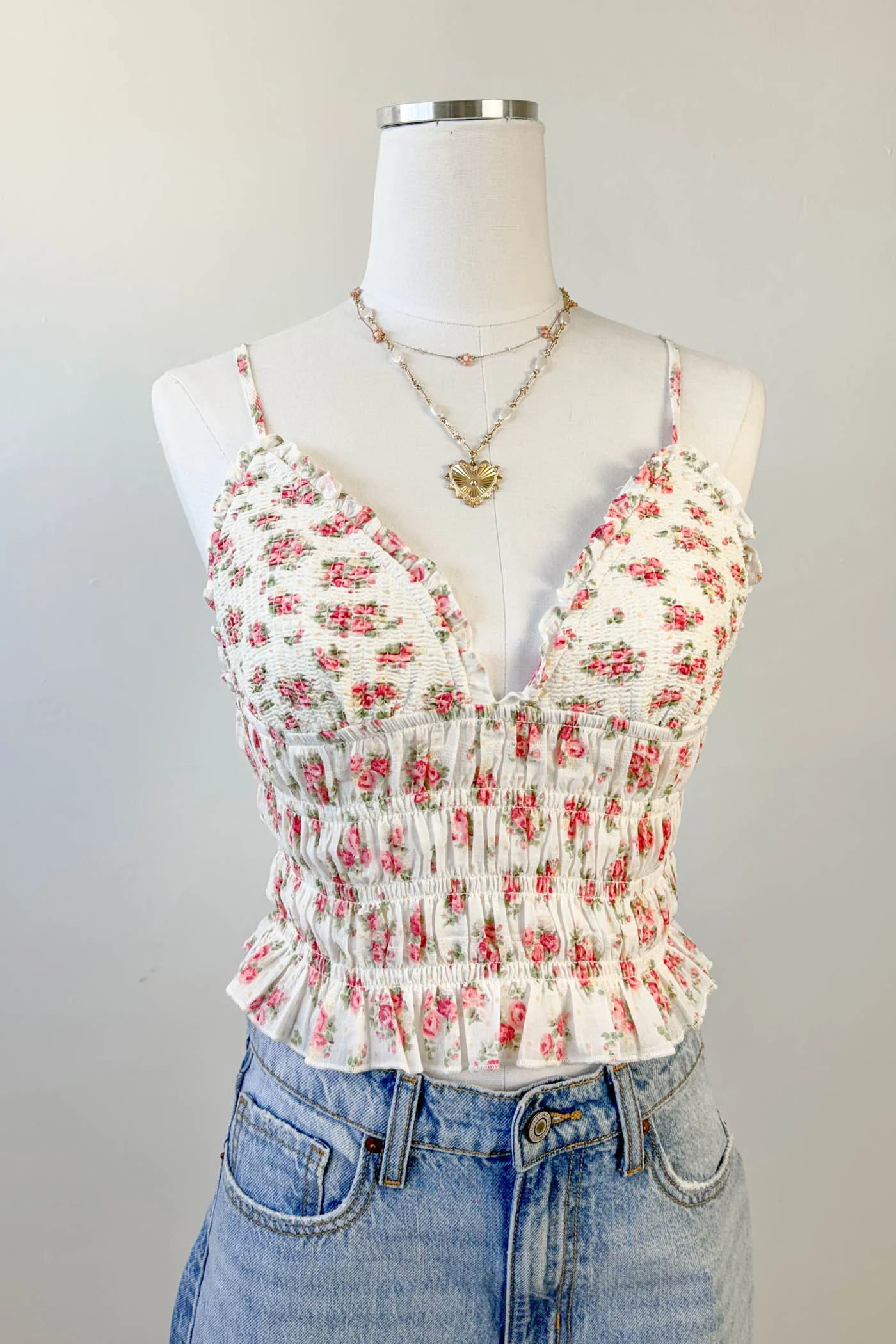 Floral Smocked Cami Top