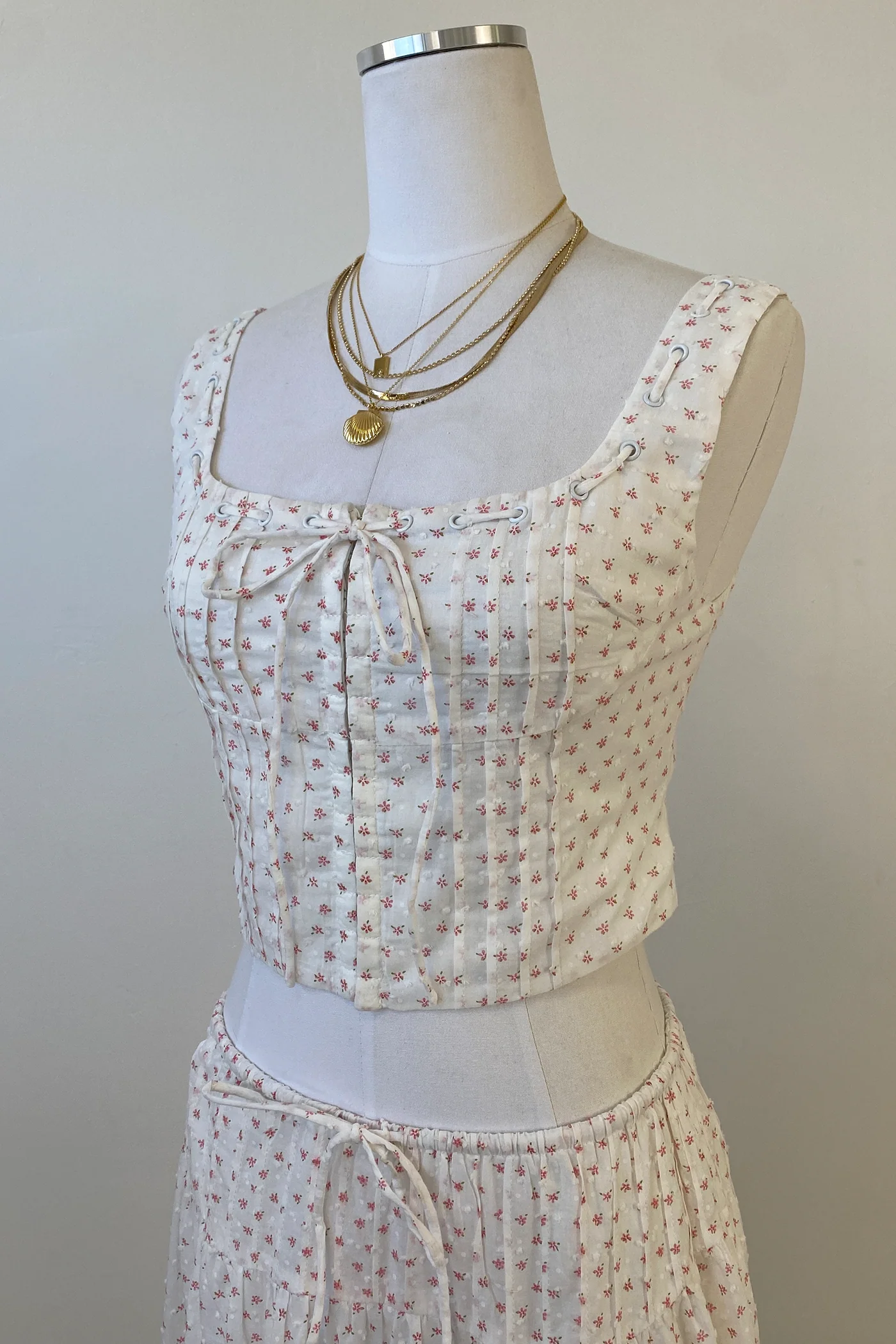 Sleeveless Floral Corset Top