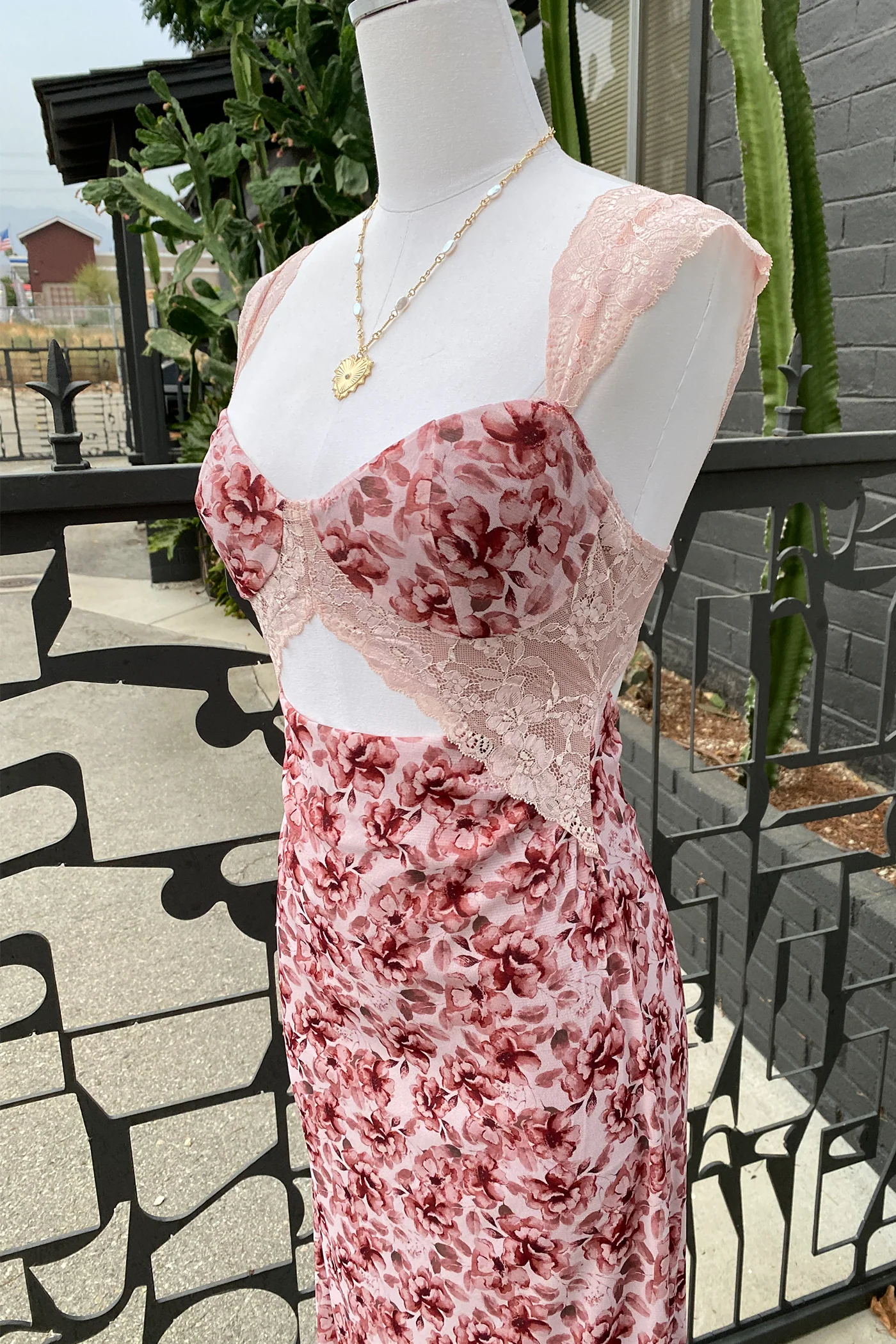 Floral Cutout Midi Dress