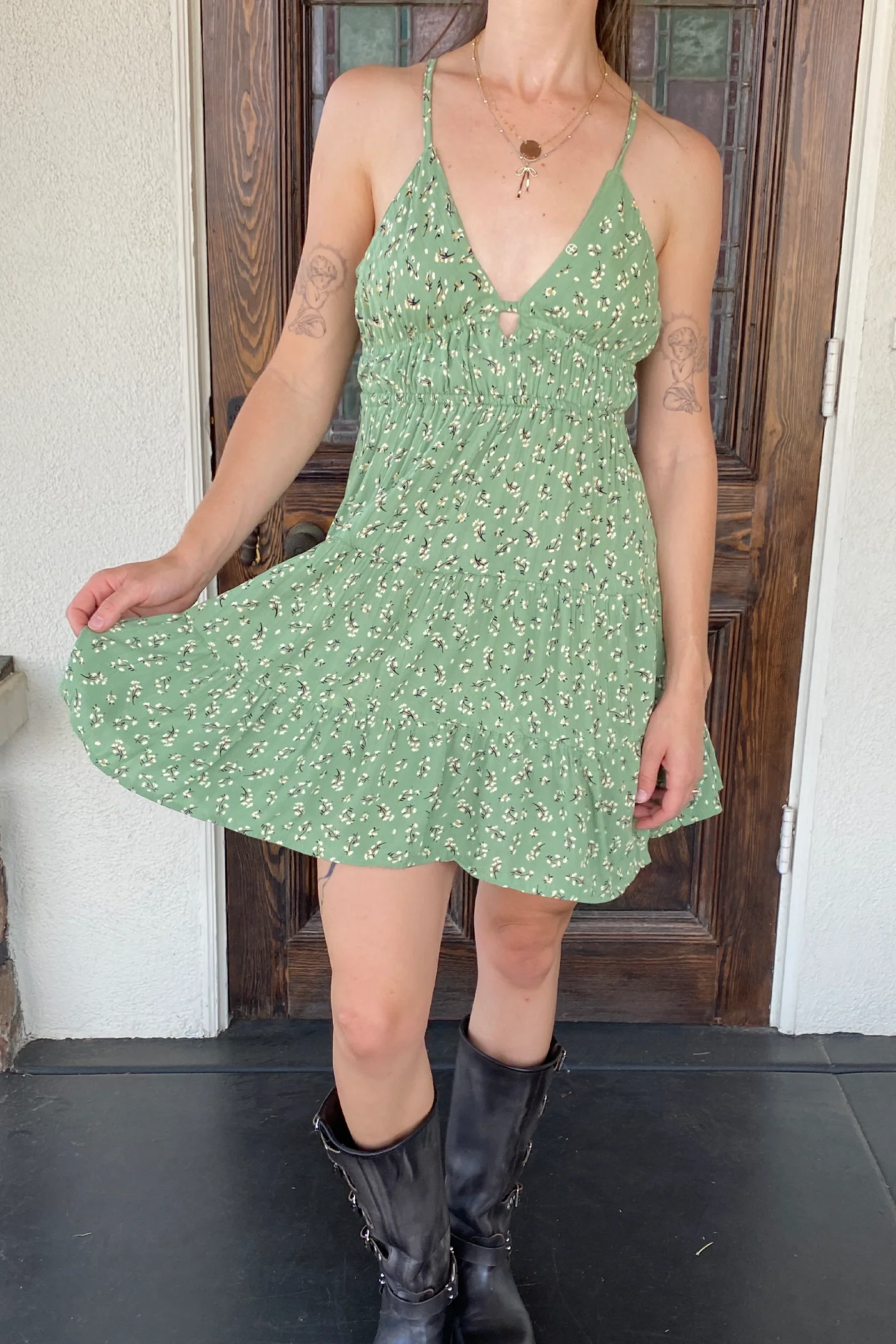 Floral Wrap Mini Dress