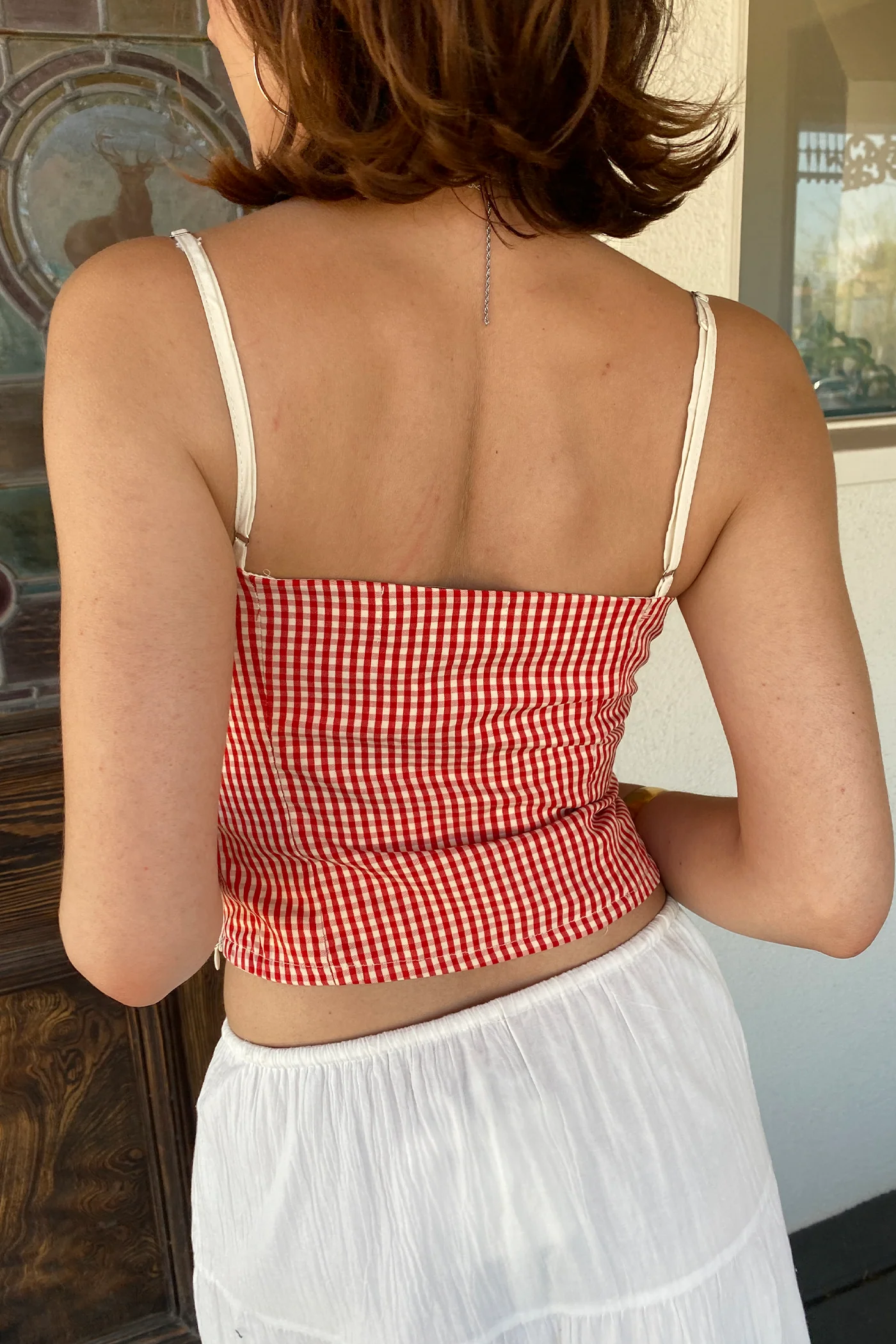 Gingham Corset Top