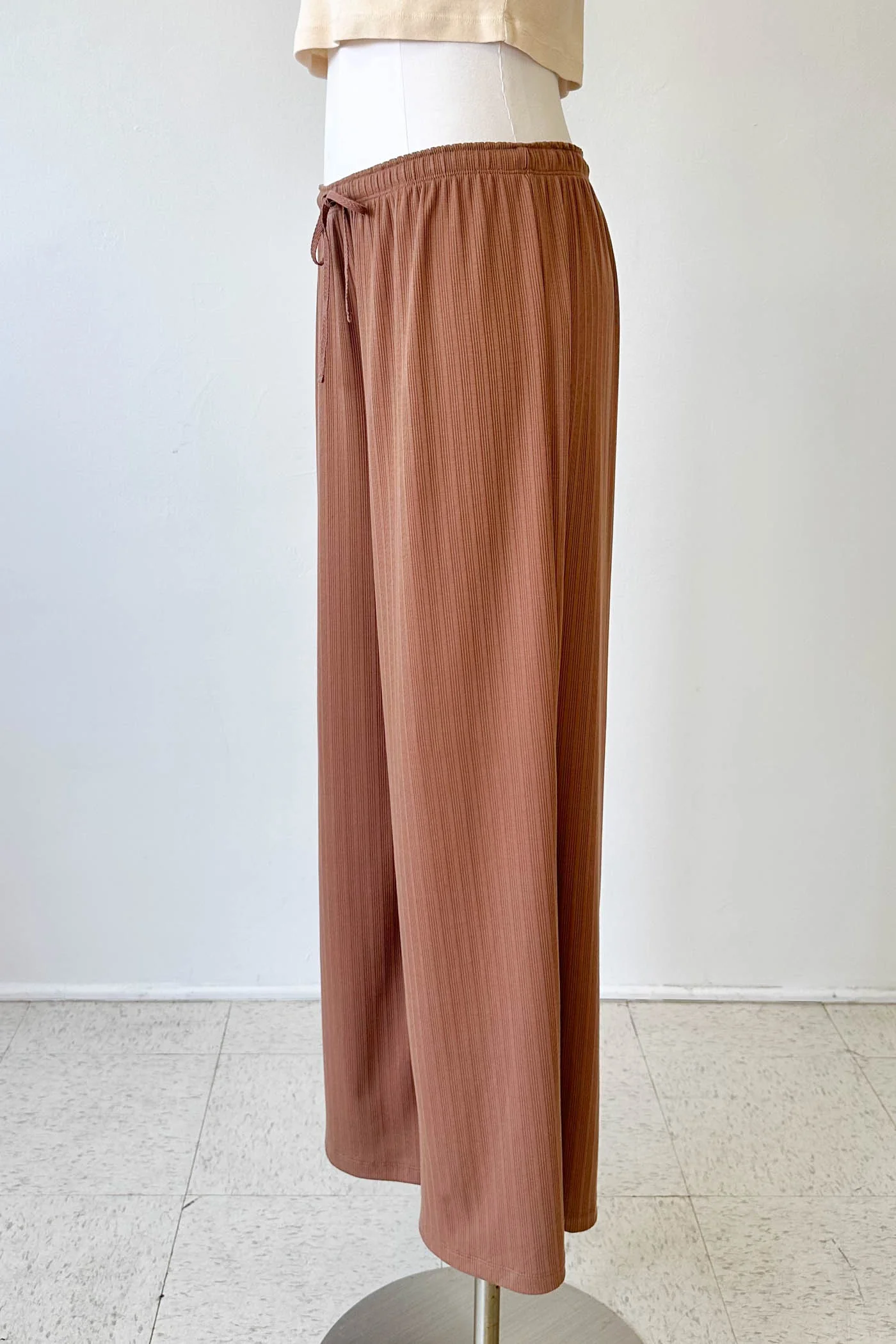 Wide Leg Ribbed Pants