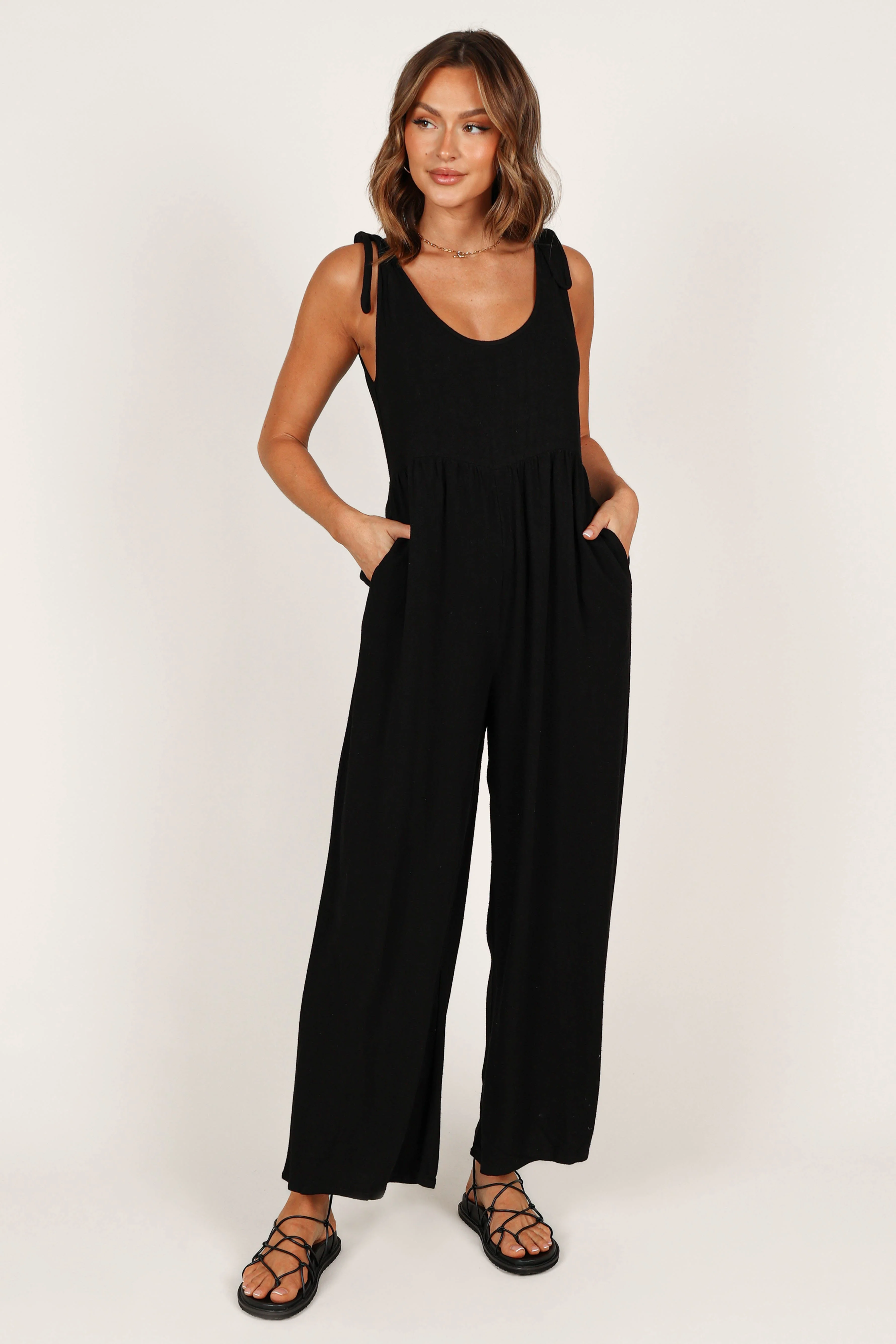Ayla Linen Jumpsuit - Black