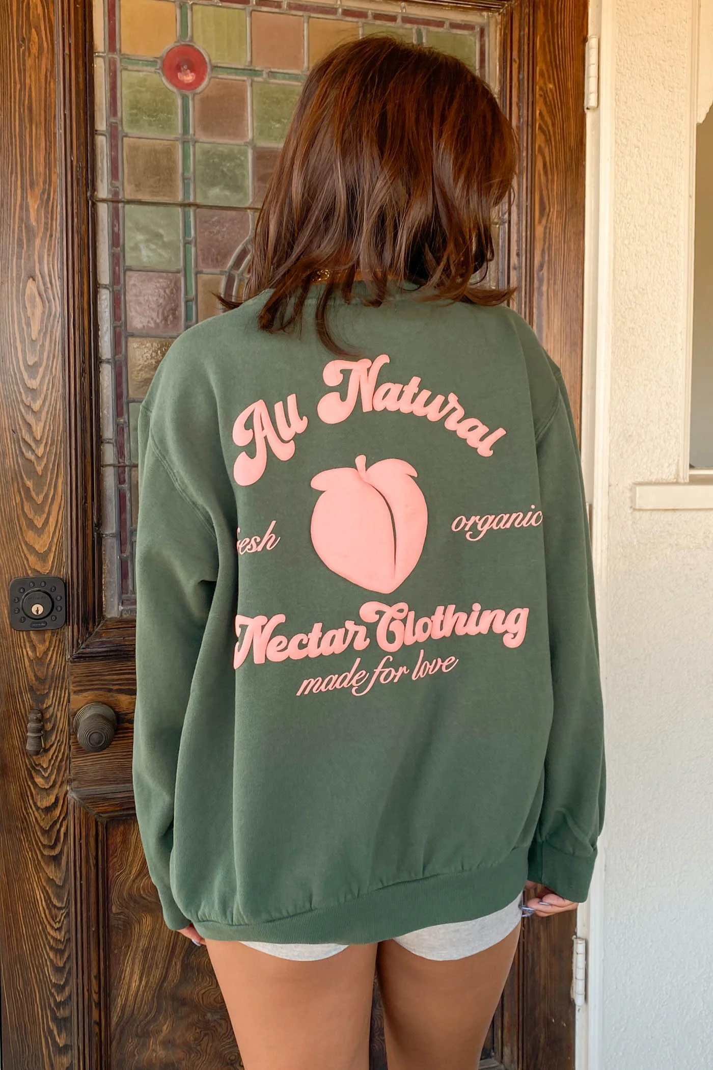 All Natural Puff Print Graphic Sweater