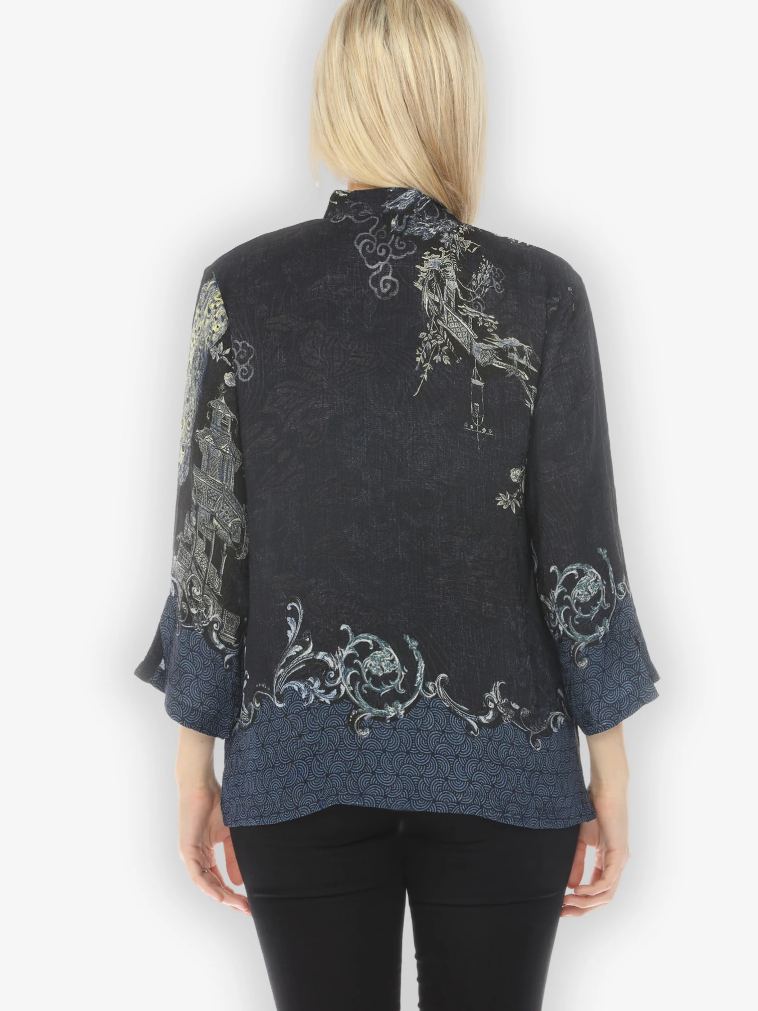 Chinoiserie Japan Silk Blend Blouse