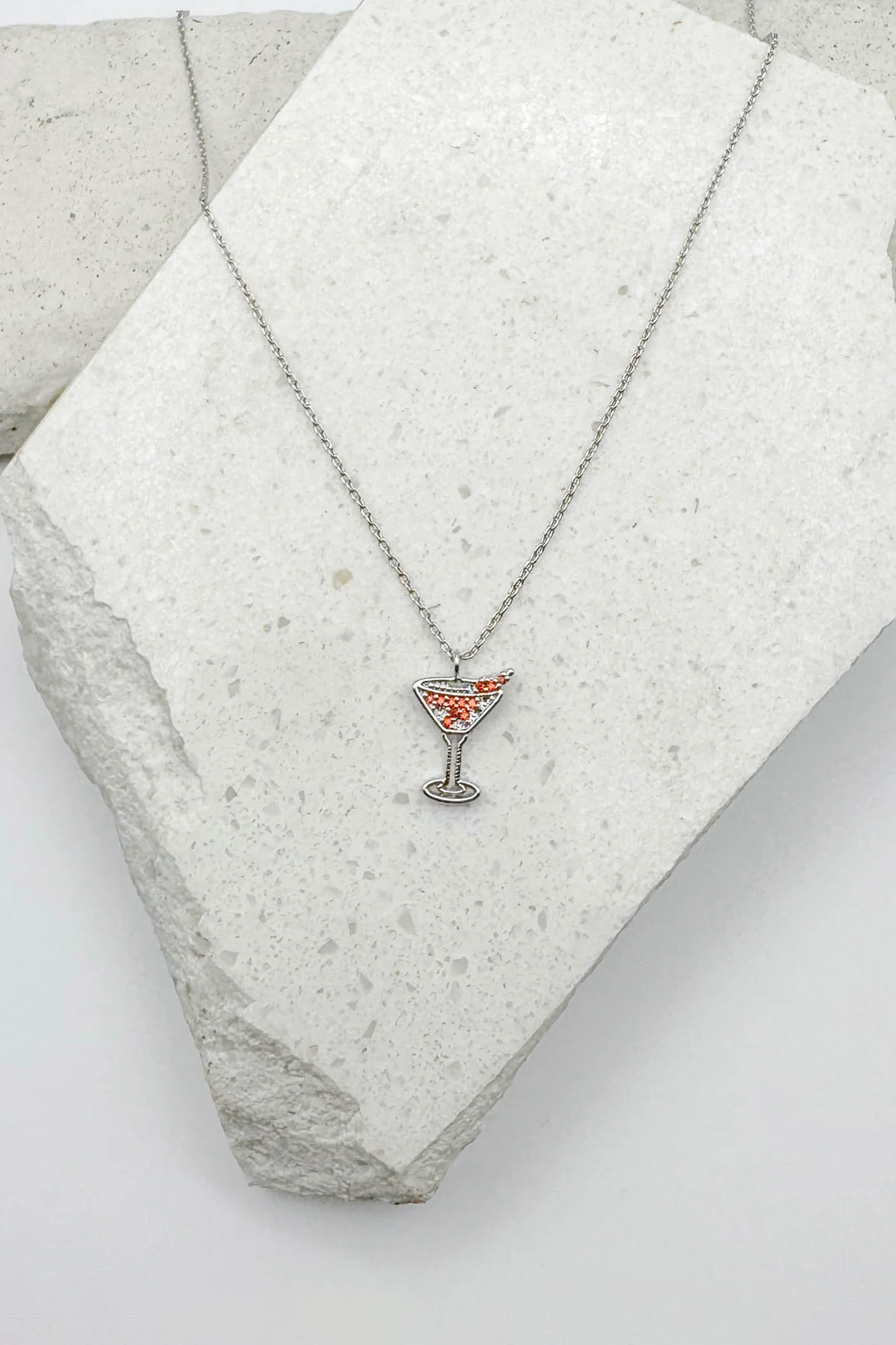 Dainty Martini Glass Necklace