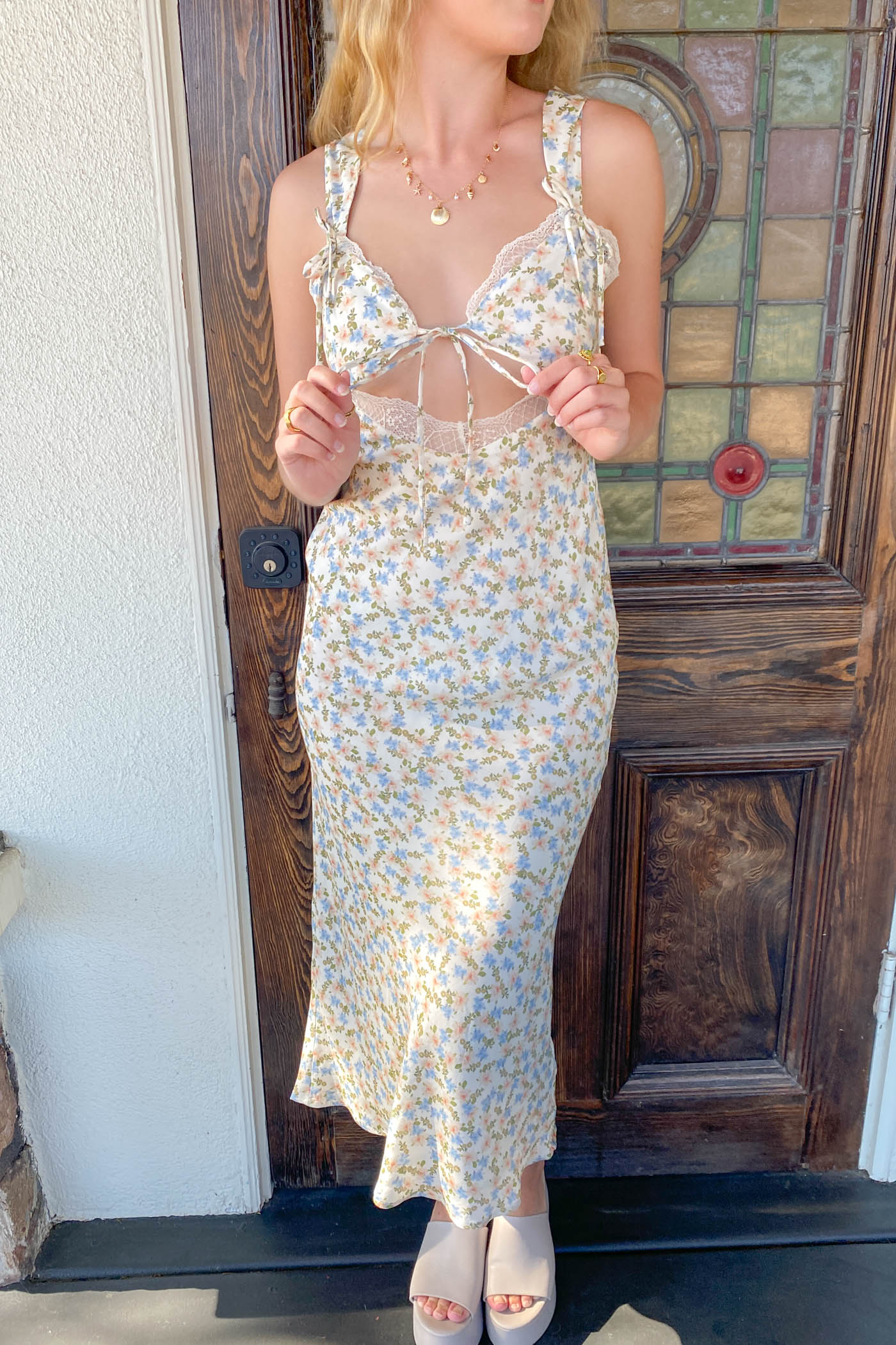 Floral Cutout Midi Dress