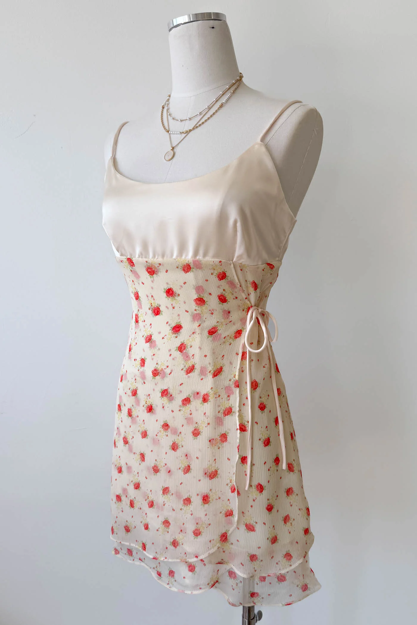 Stretch Lace Mini Wrap Dress