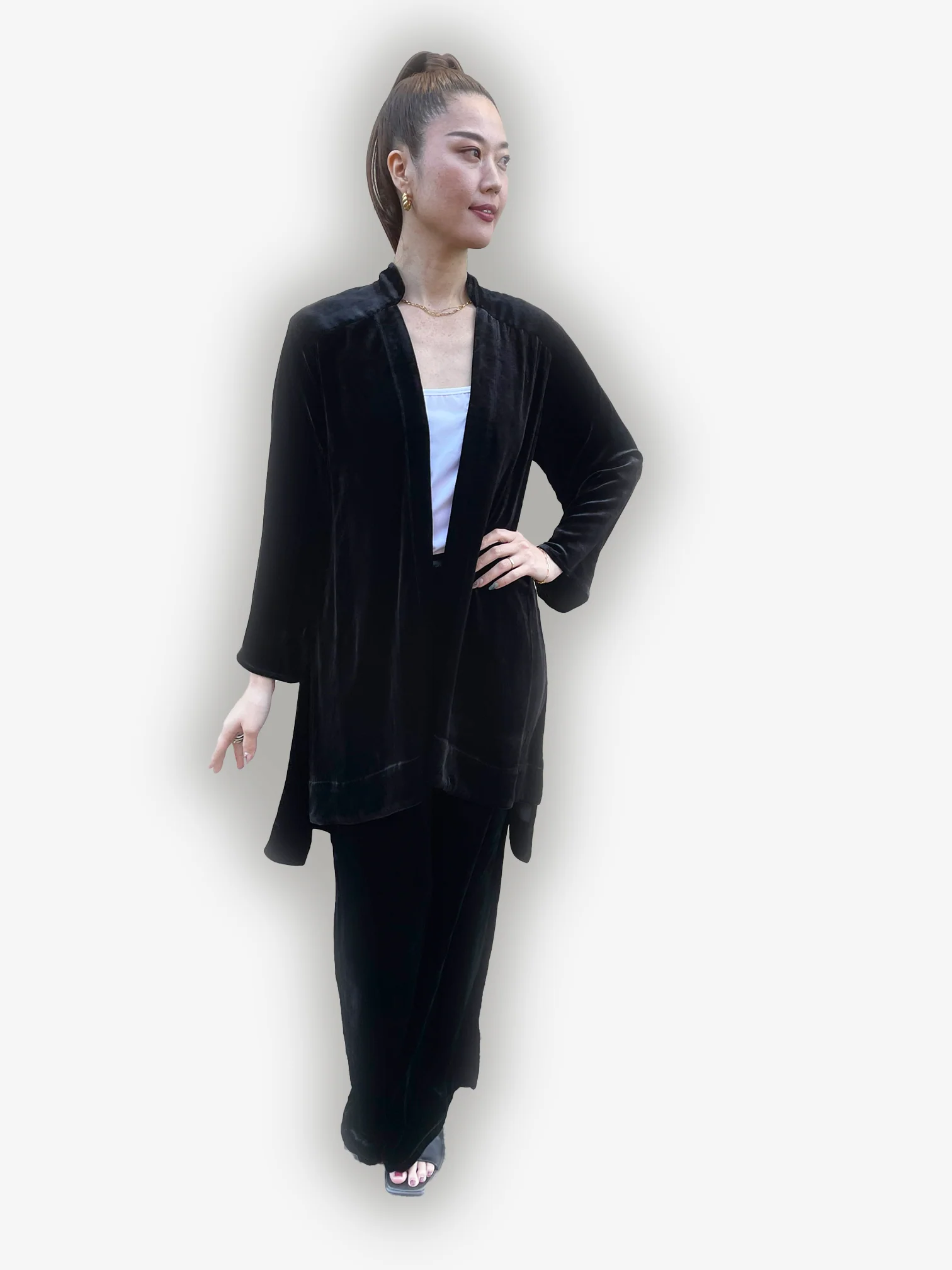 Silk Blend Velvet Kimono