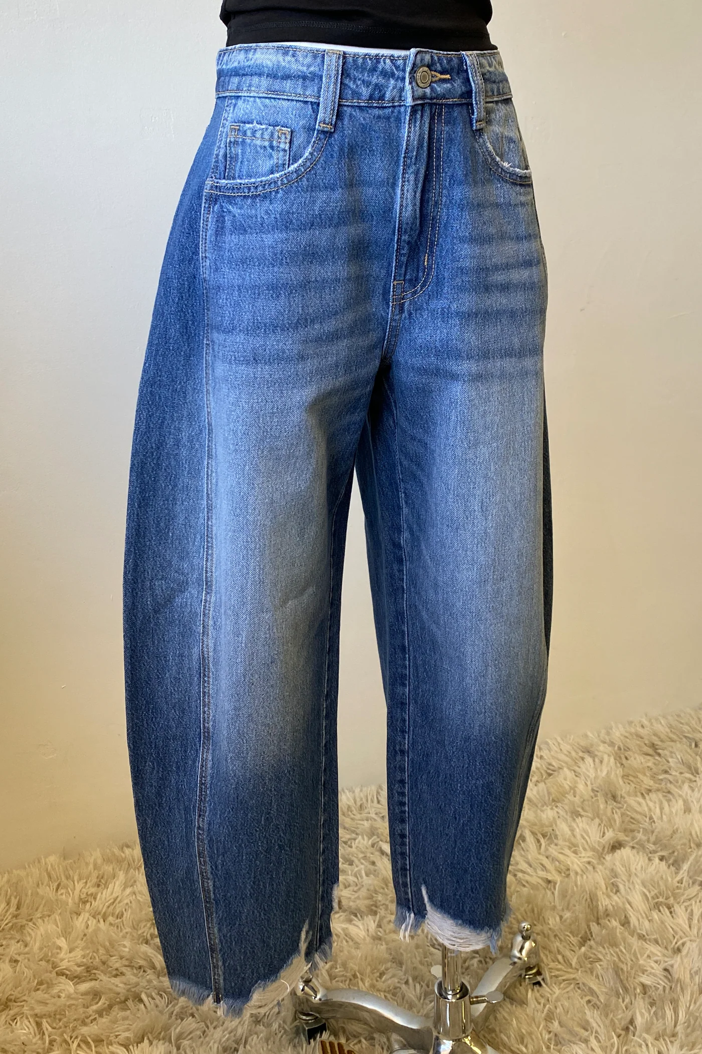 Nectar Premium Denim: The Rocky Distressed Barrel Jeans